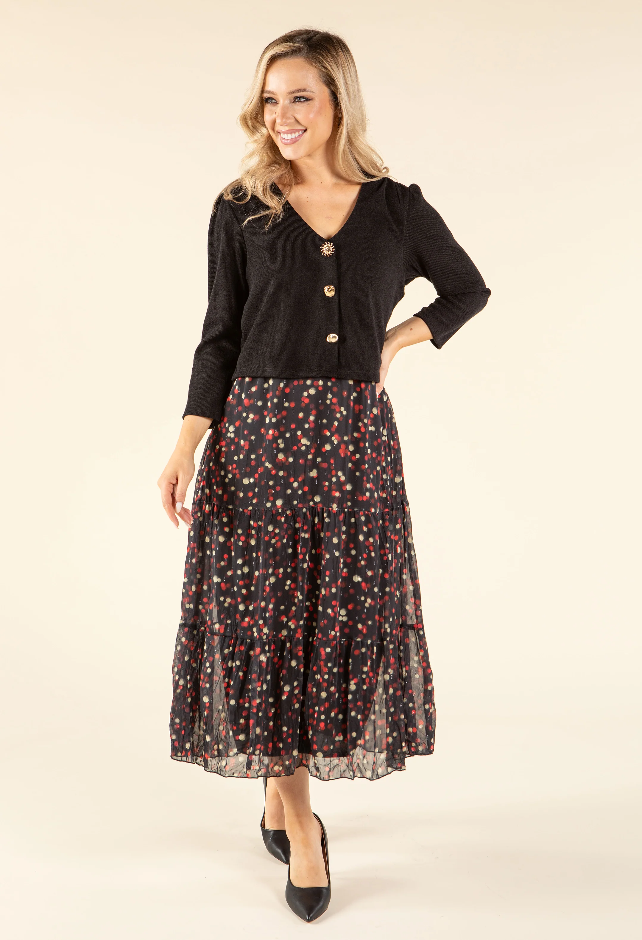 2 in 1 Look Polka Dot Dress - Image 2