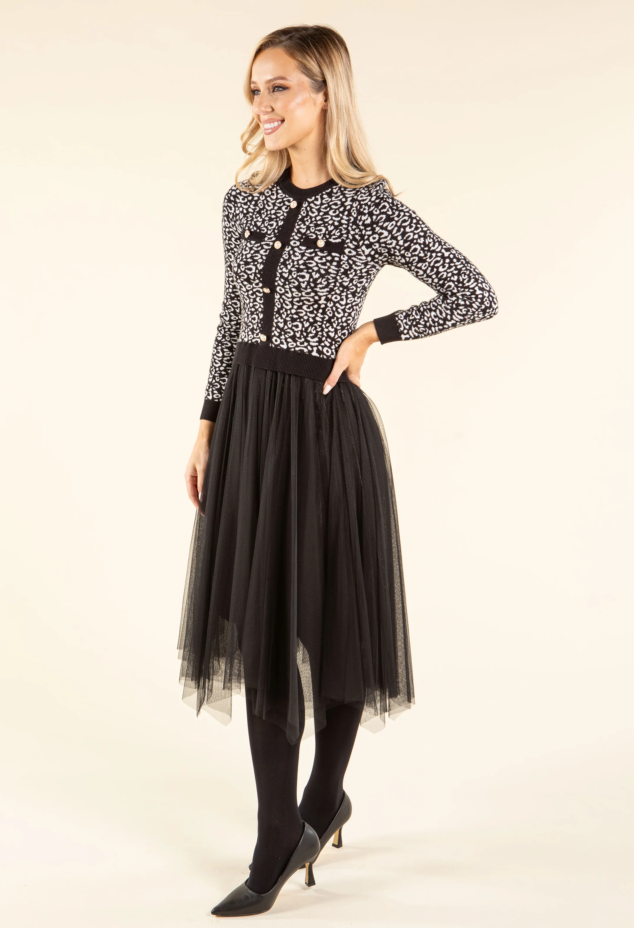 2 in 1 Look Tulle Dress - Image 4