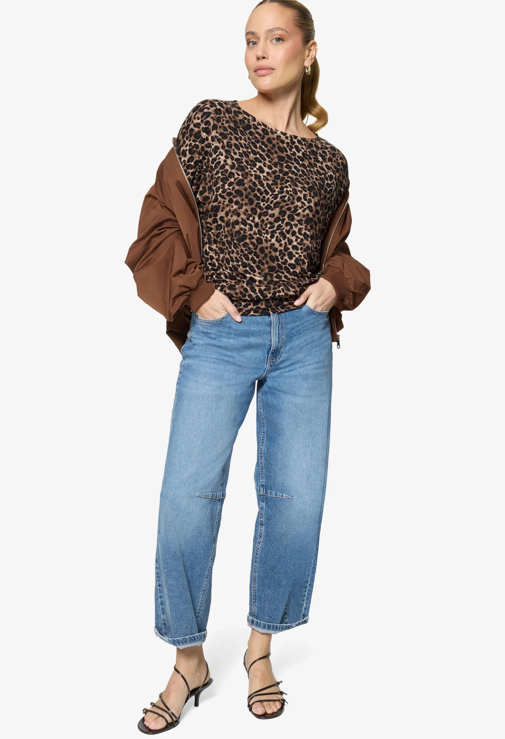 3/4 Sleeve Leopard Print Top - Image 4