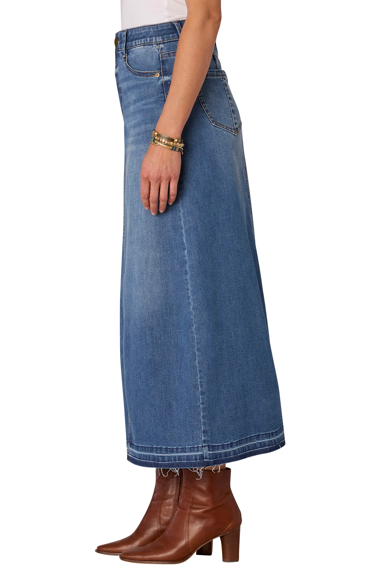 "Ab"solution High Rise Front Slit Skirt with Release Hem - Image 2