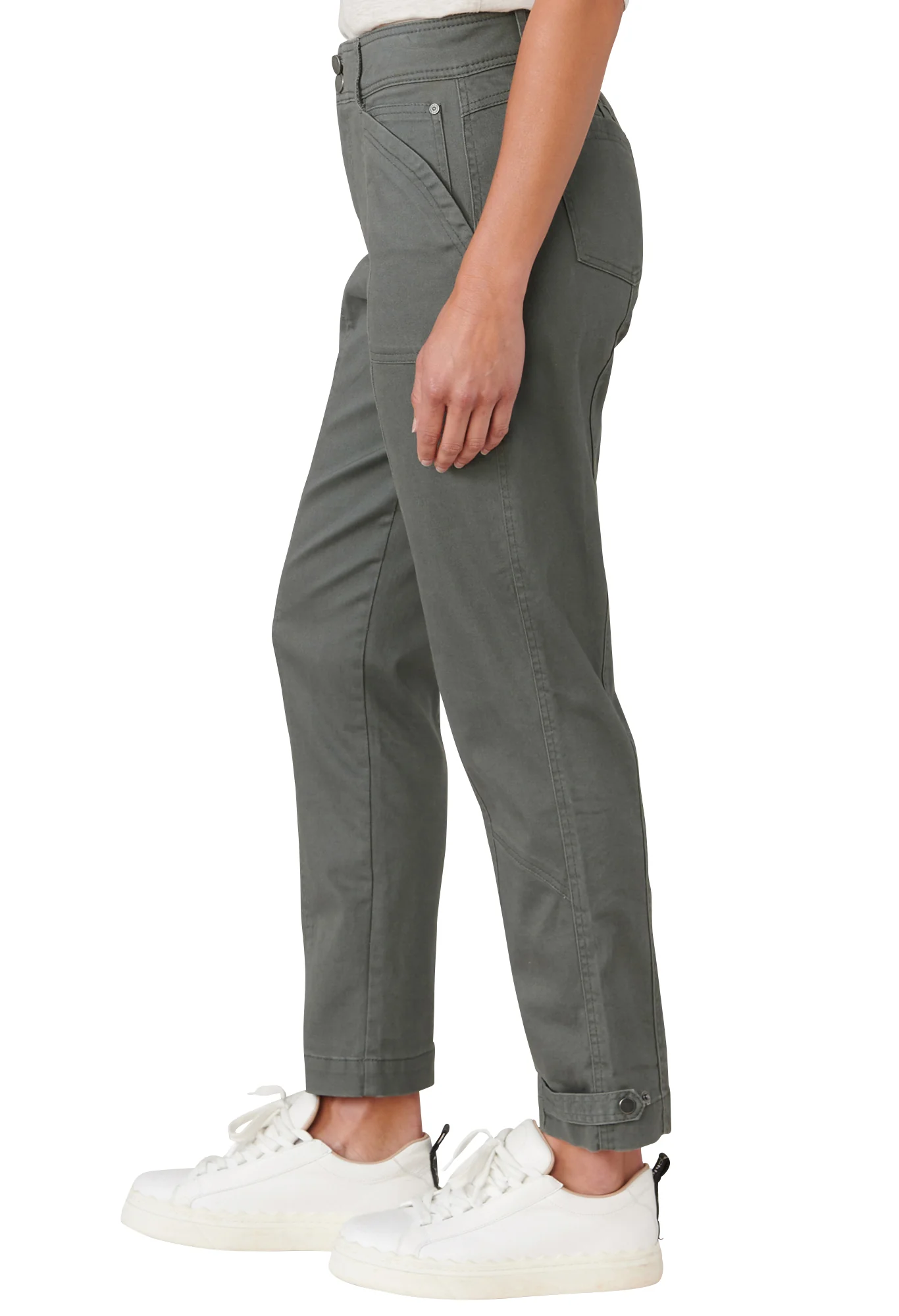 "Ab"solution High Rise Tapered Utility Pant with Snap Hem - Image 6