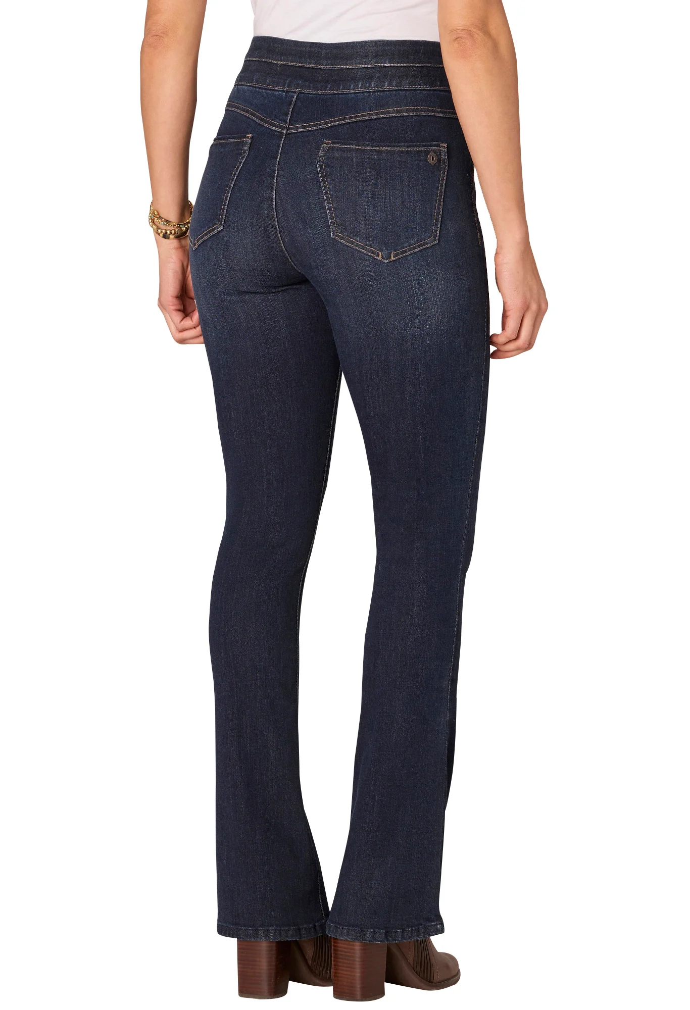 "Ab"solution Indigo High Rise Itty Bitty Boot Glider Jeans - Image 3