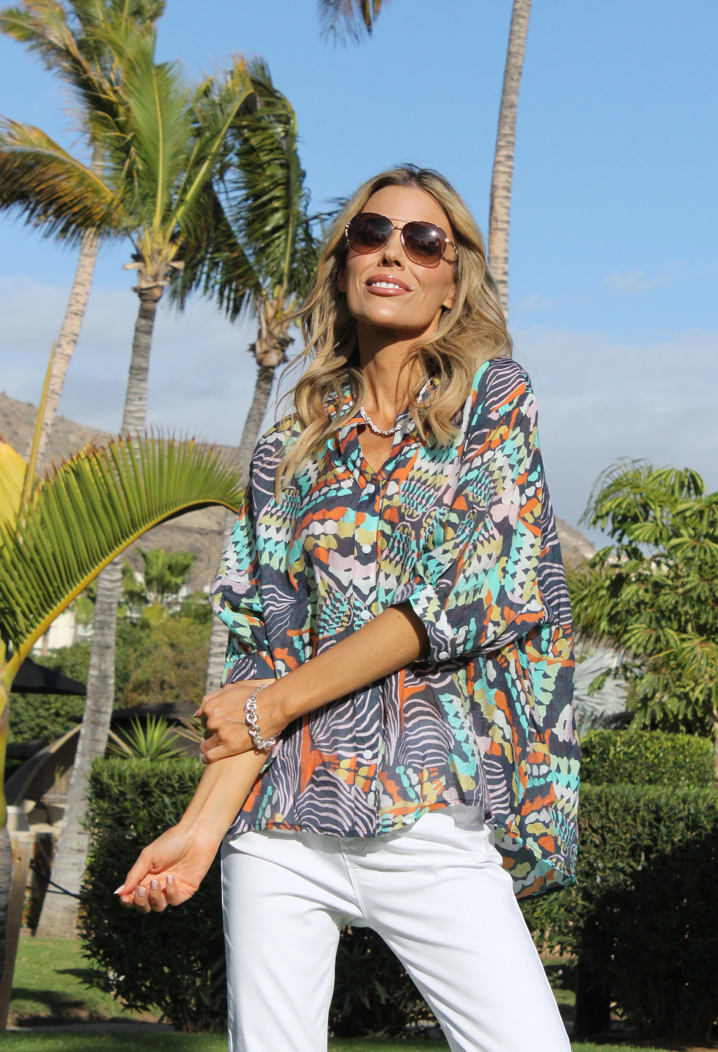 Abstract Print Relaxed Fit Shirt - Image 2