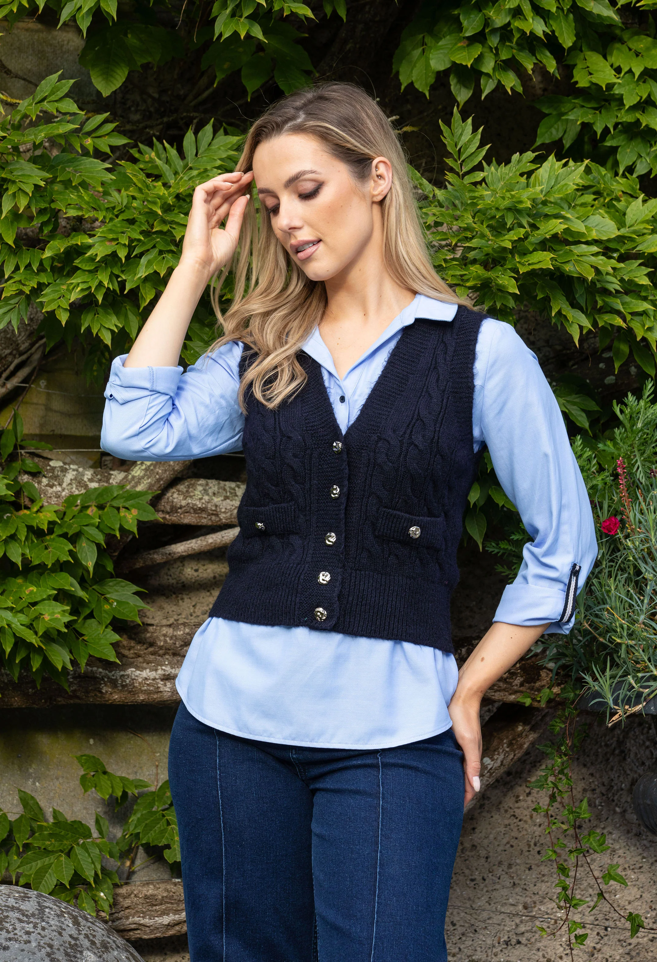 Adare Cable Knit Waistcoat