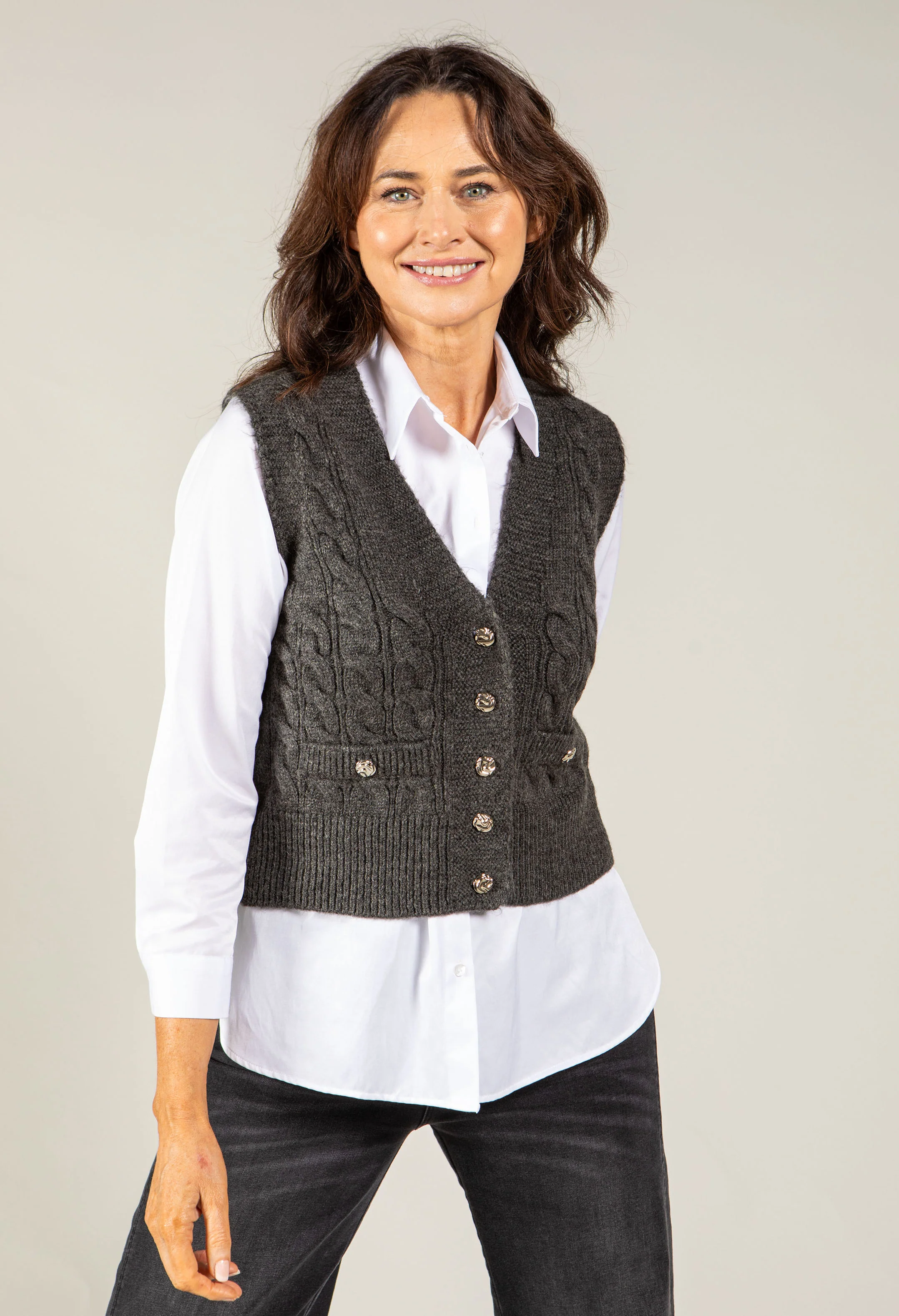 Adare Cable Knit Waistcoat - Image 6