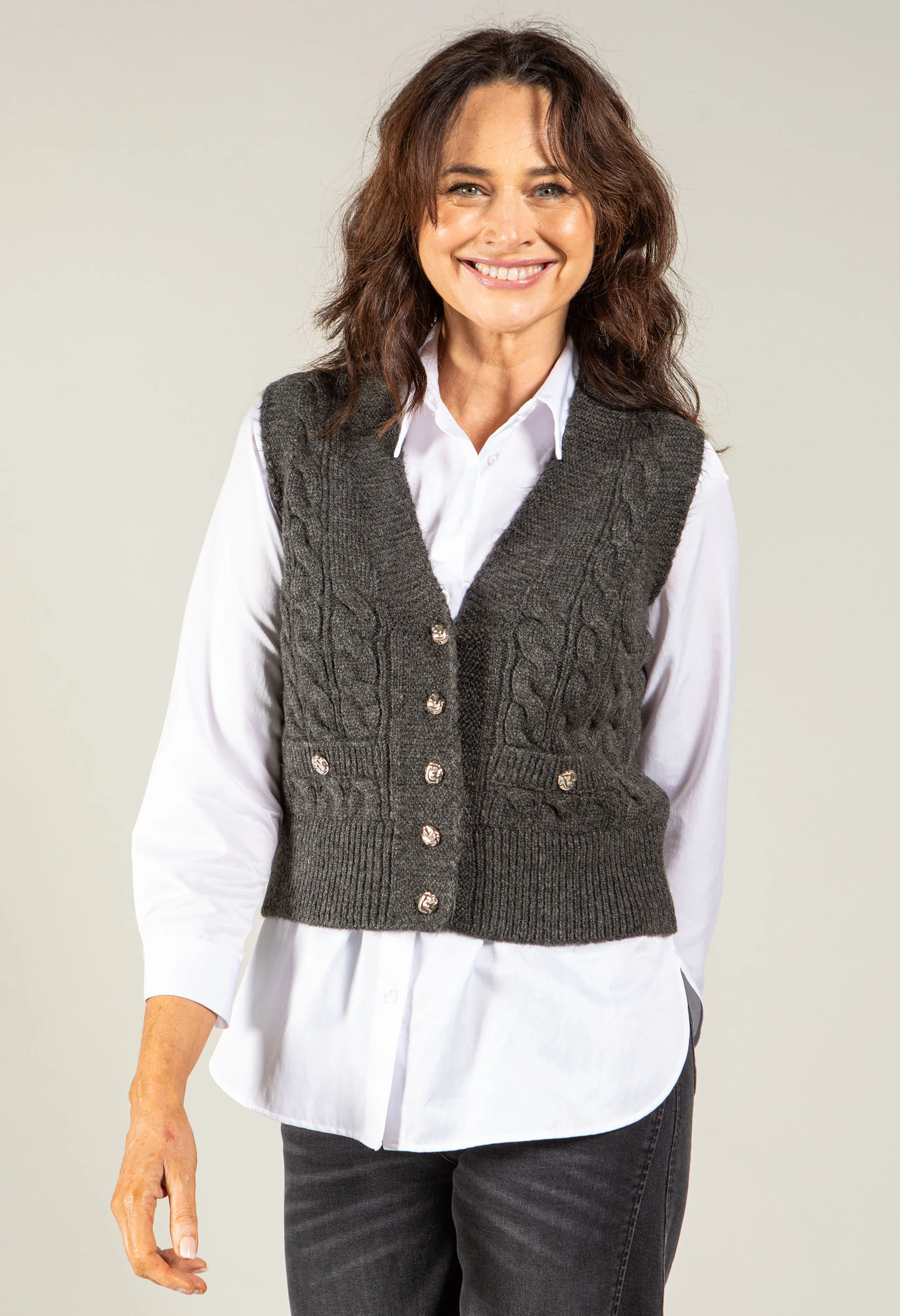 Adare Cable Knit Waistcoat - Image 7
