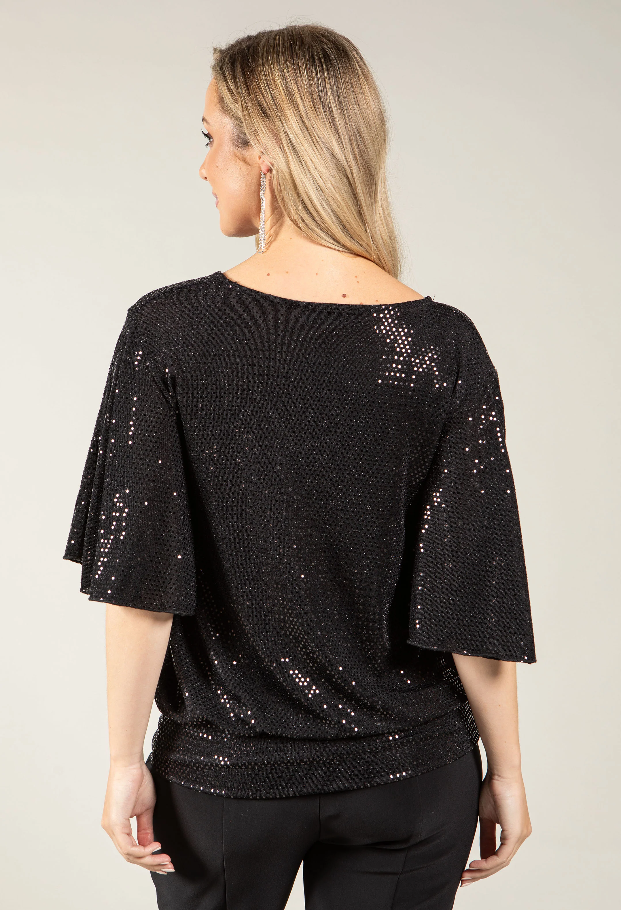 Angel Sleeve Sequin Blouse - Image 4