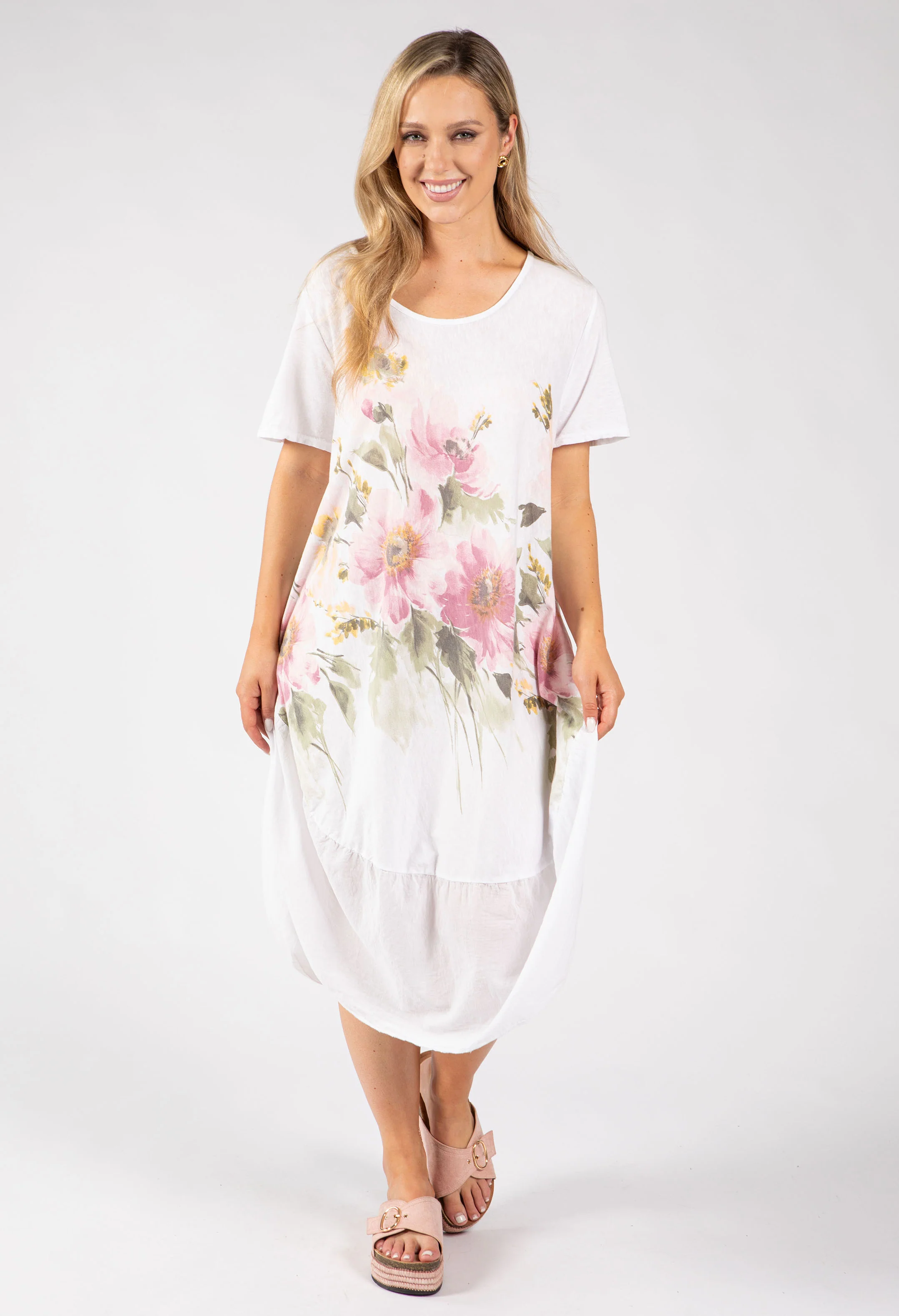 Balloon Hem Floral Dress - Image 17