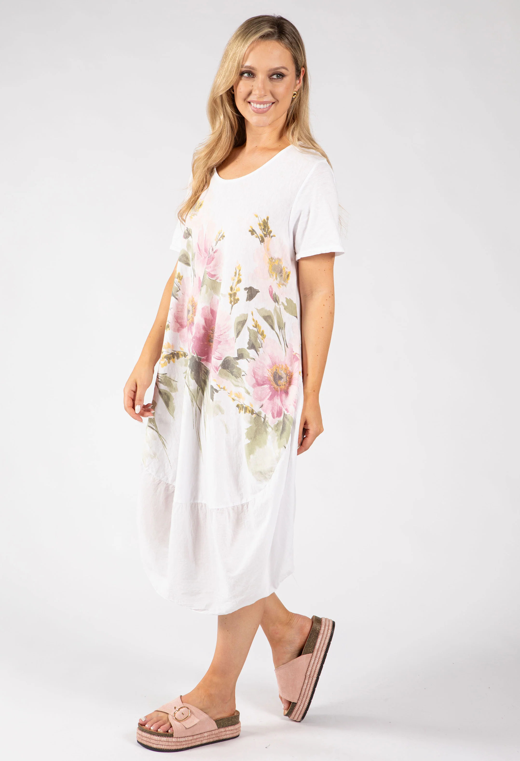 Balloon Hem Floral Dress - Image 19