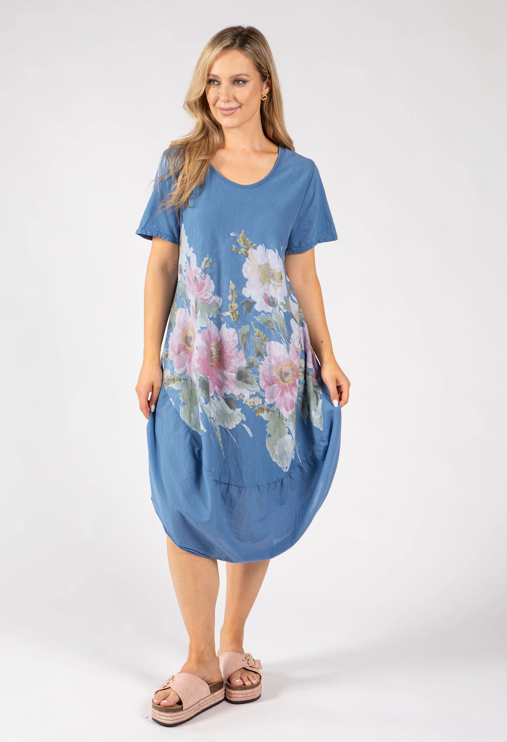 Balloon Hem Floral Dress - Image 21