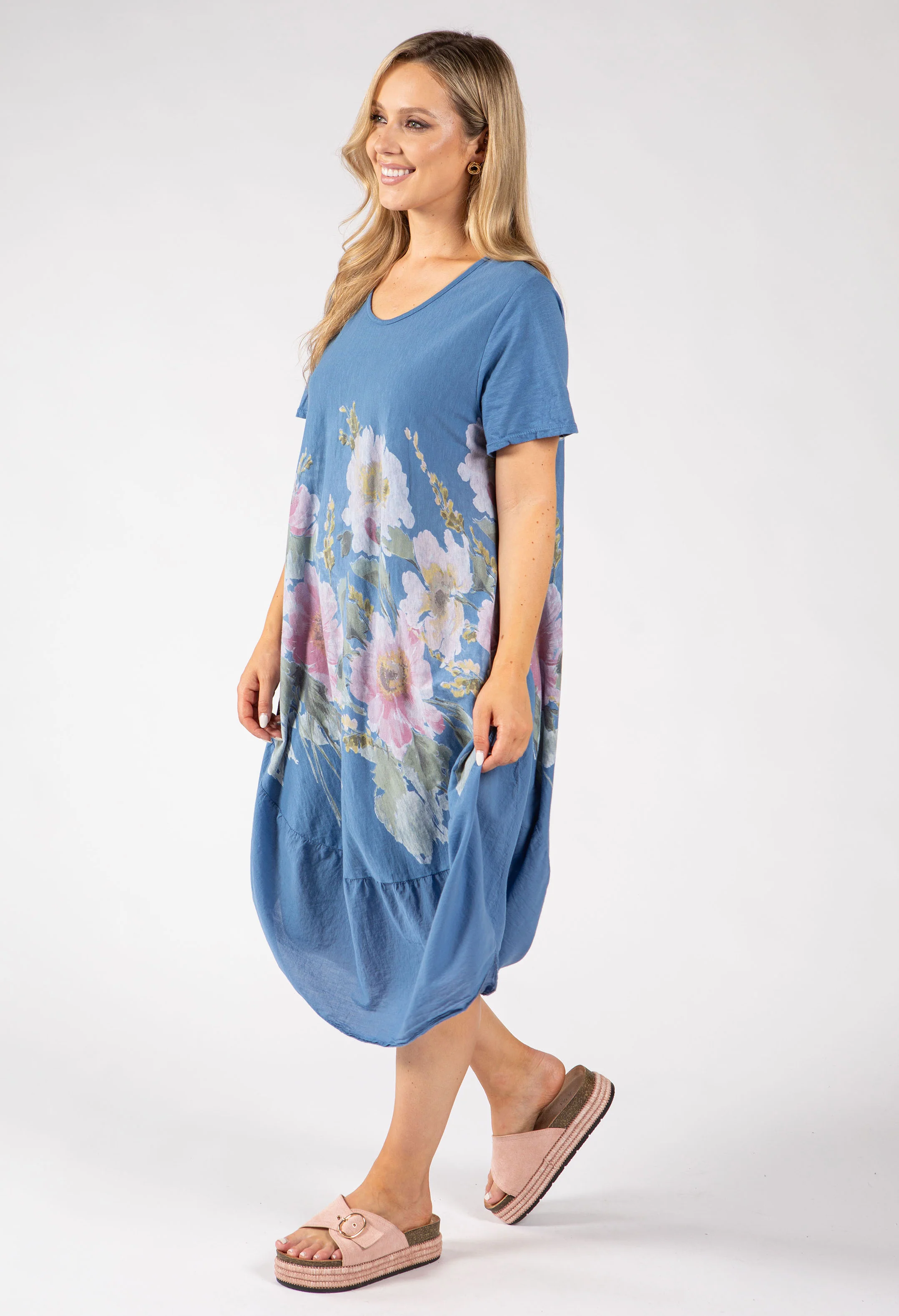 Balloon Hem Floral Dress - Image 23