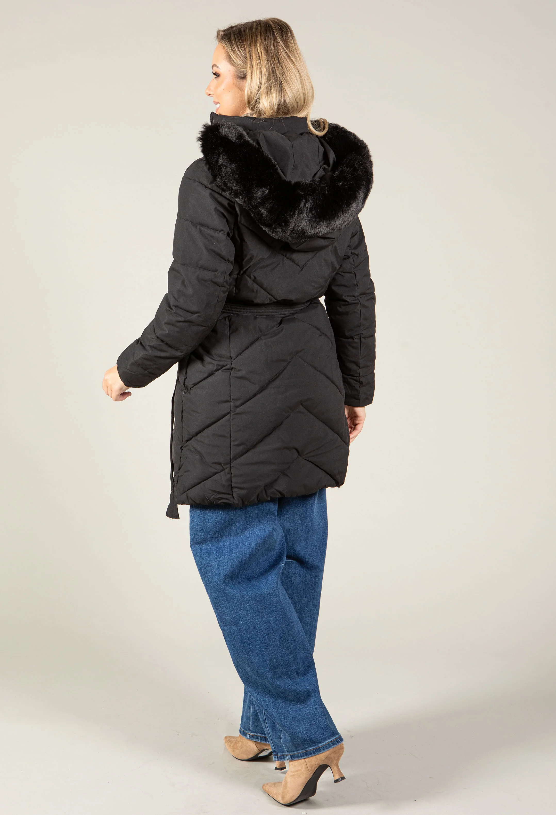 Belted Padded Coat - Image 5