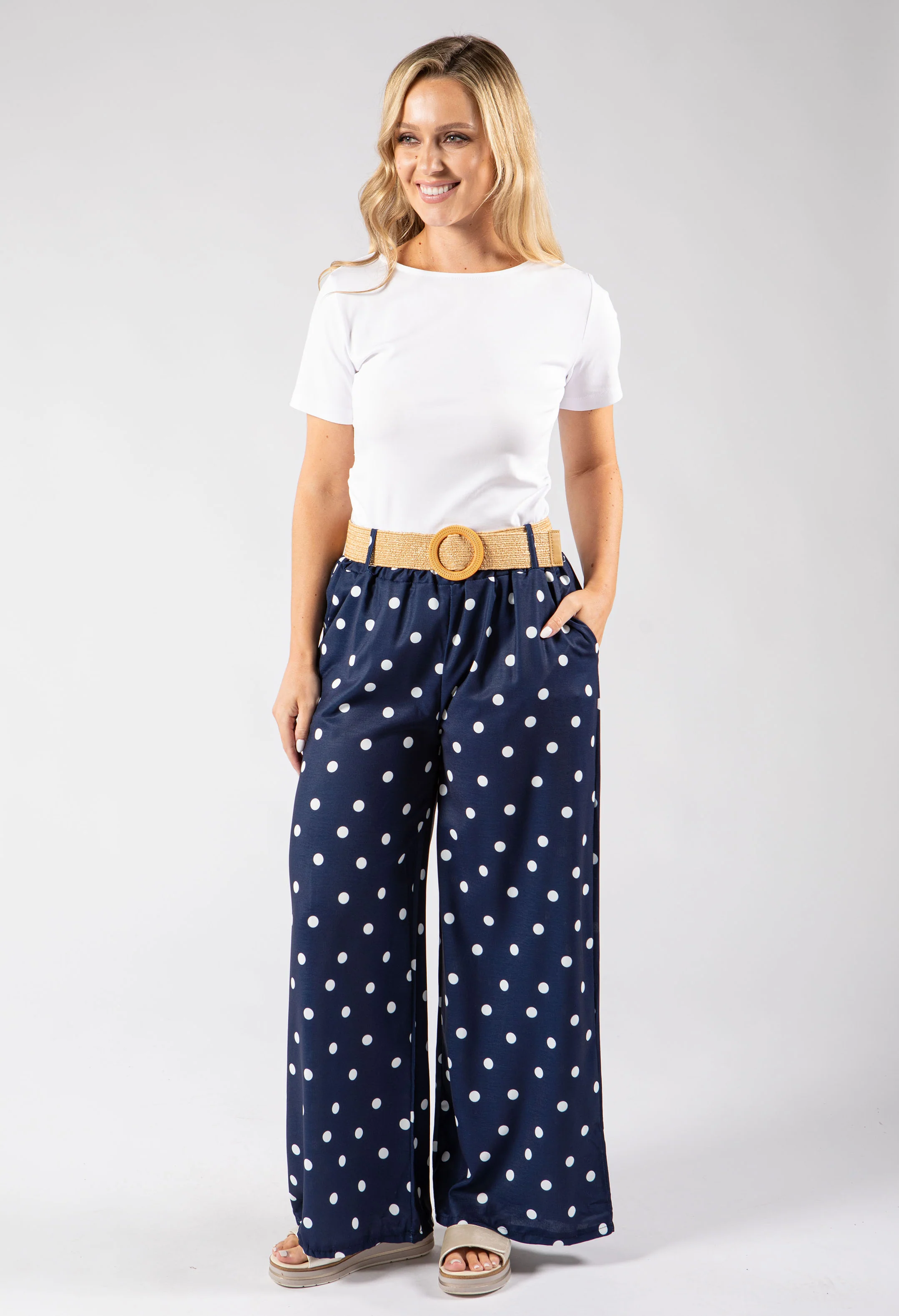 Belted Polka Dot Trousers