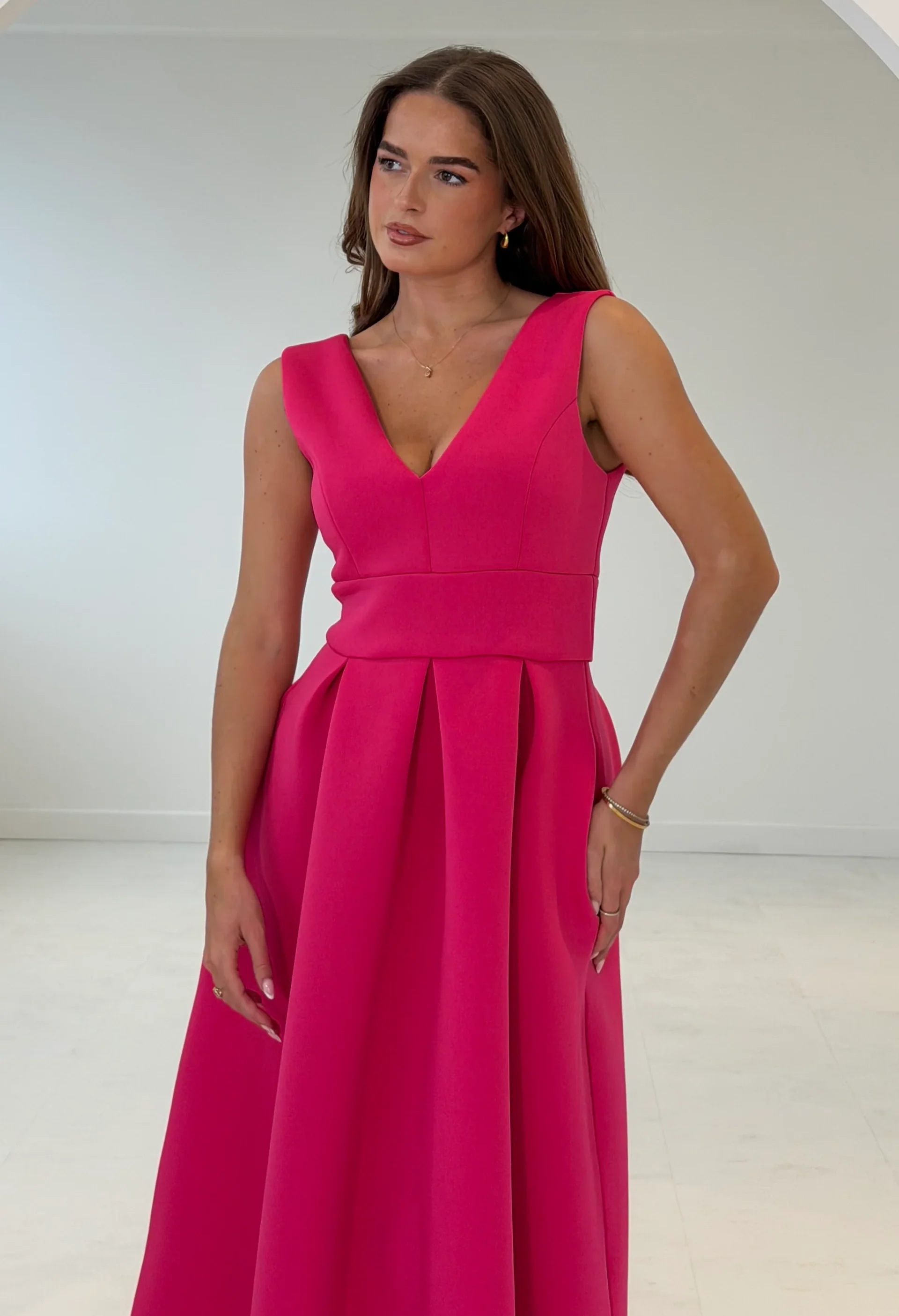 Bethany V-Neck Skater Midi Dress - Image 4
