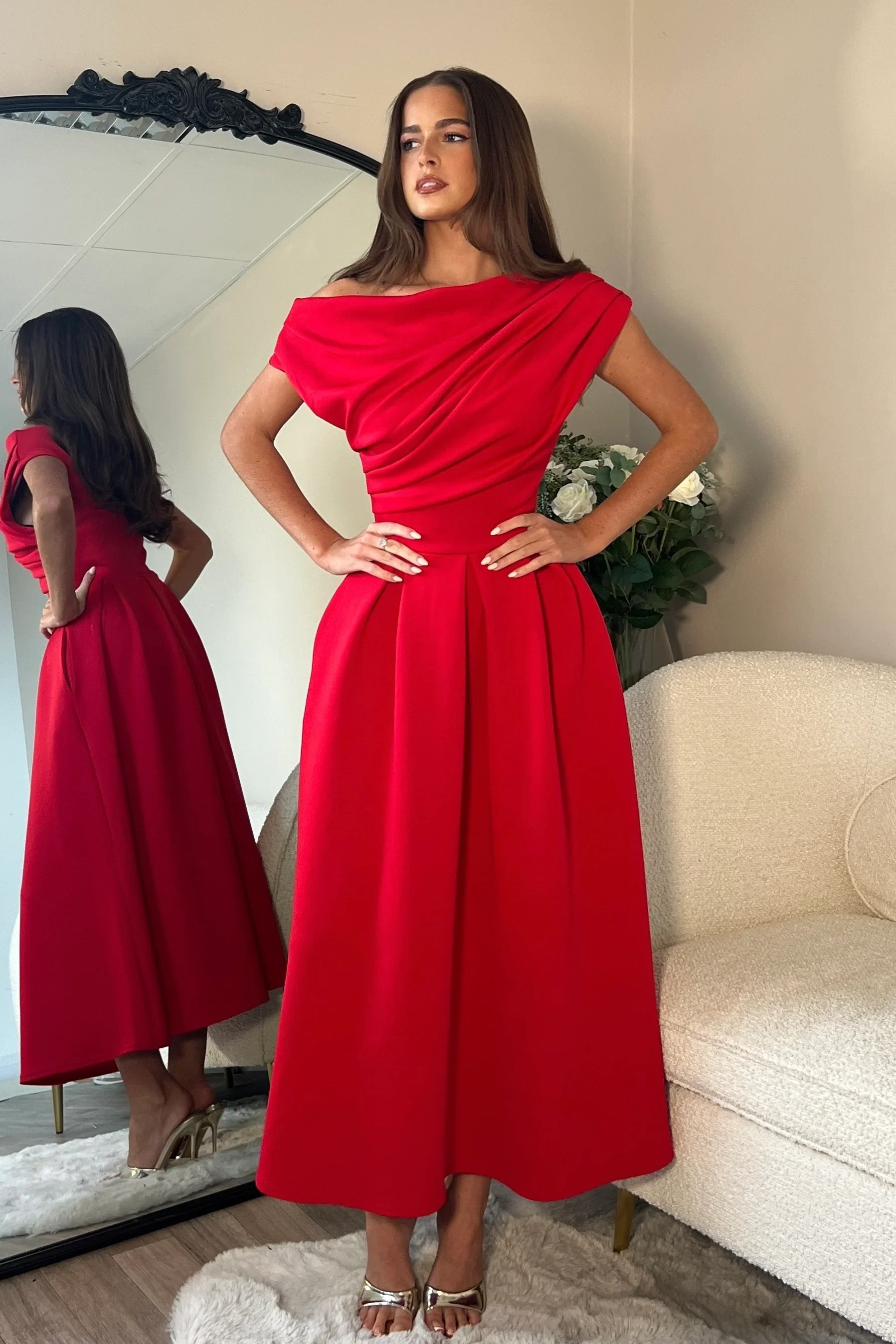 Betty Asymmetric Midi Dress - Image 32