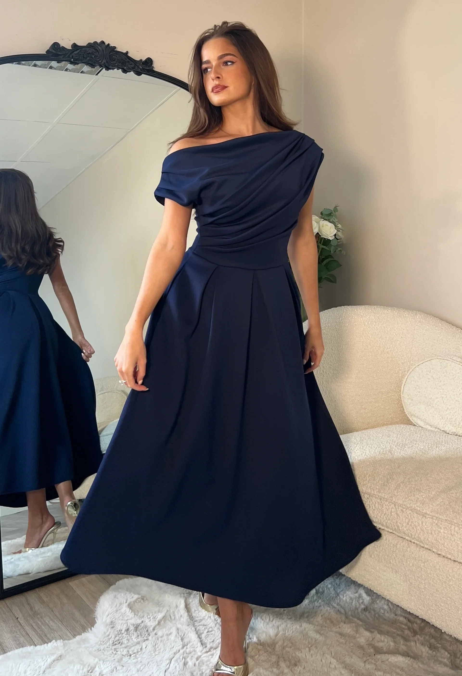 Betty Asymmetric Midi Dress - Image 74