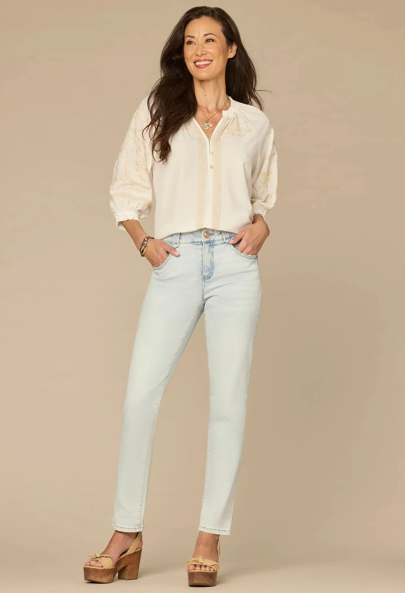 Blouson Sleeve Woven Top - Image 4