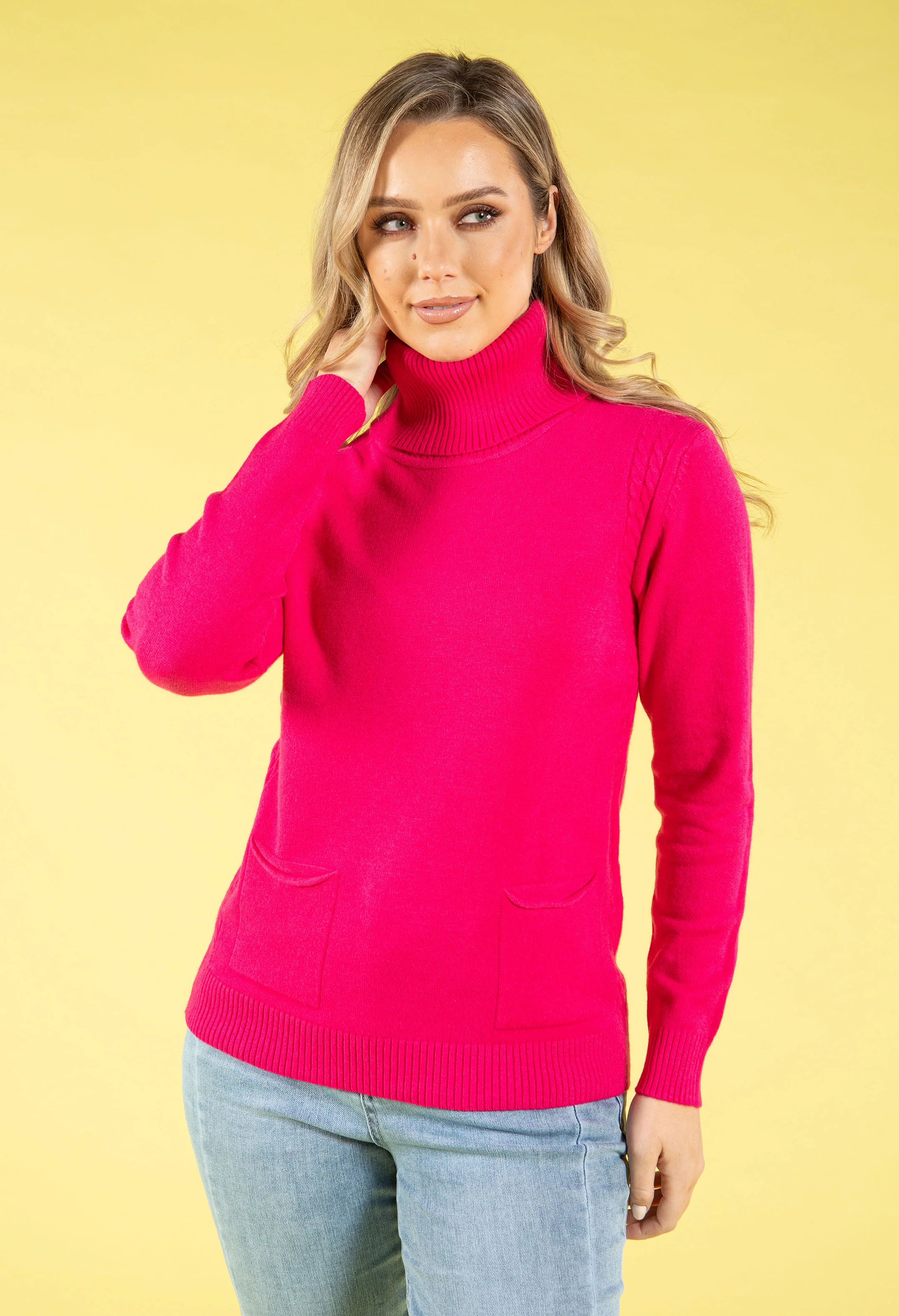 Cable Knit Detail Roll Neck Jumper - Image 14