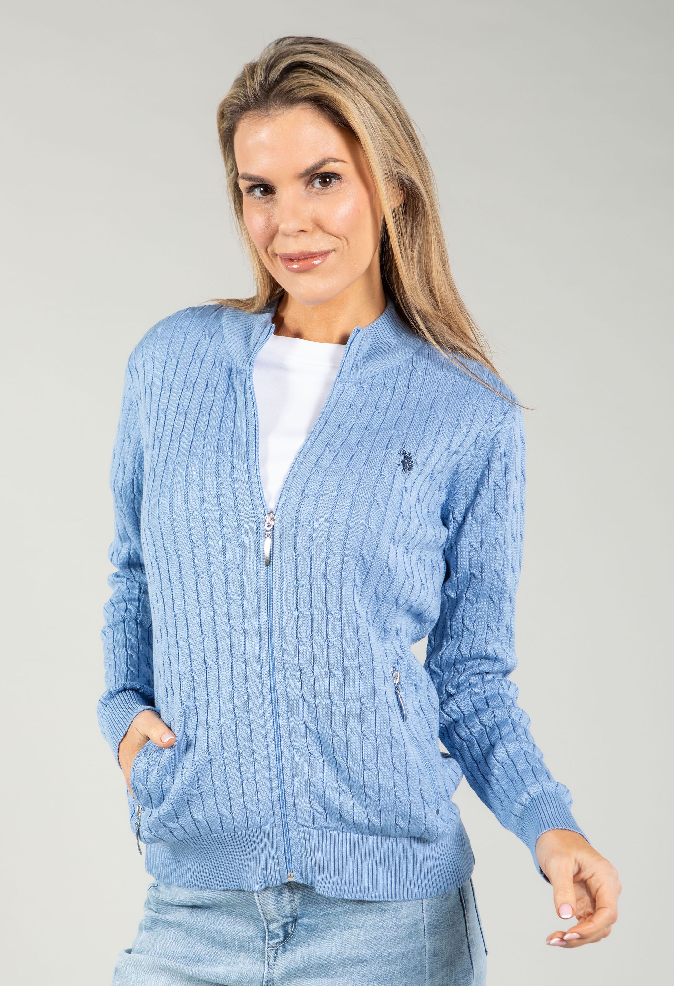 Cable Knit Zip-Up Cardigan - Image 13