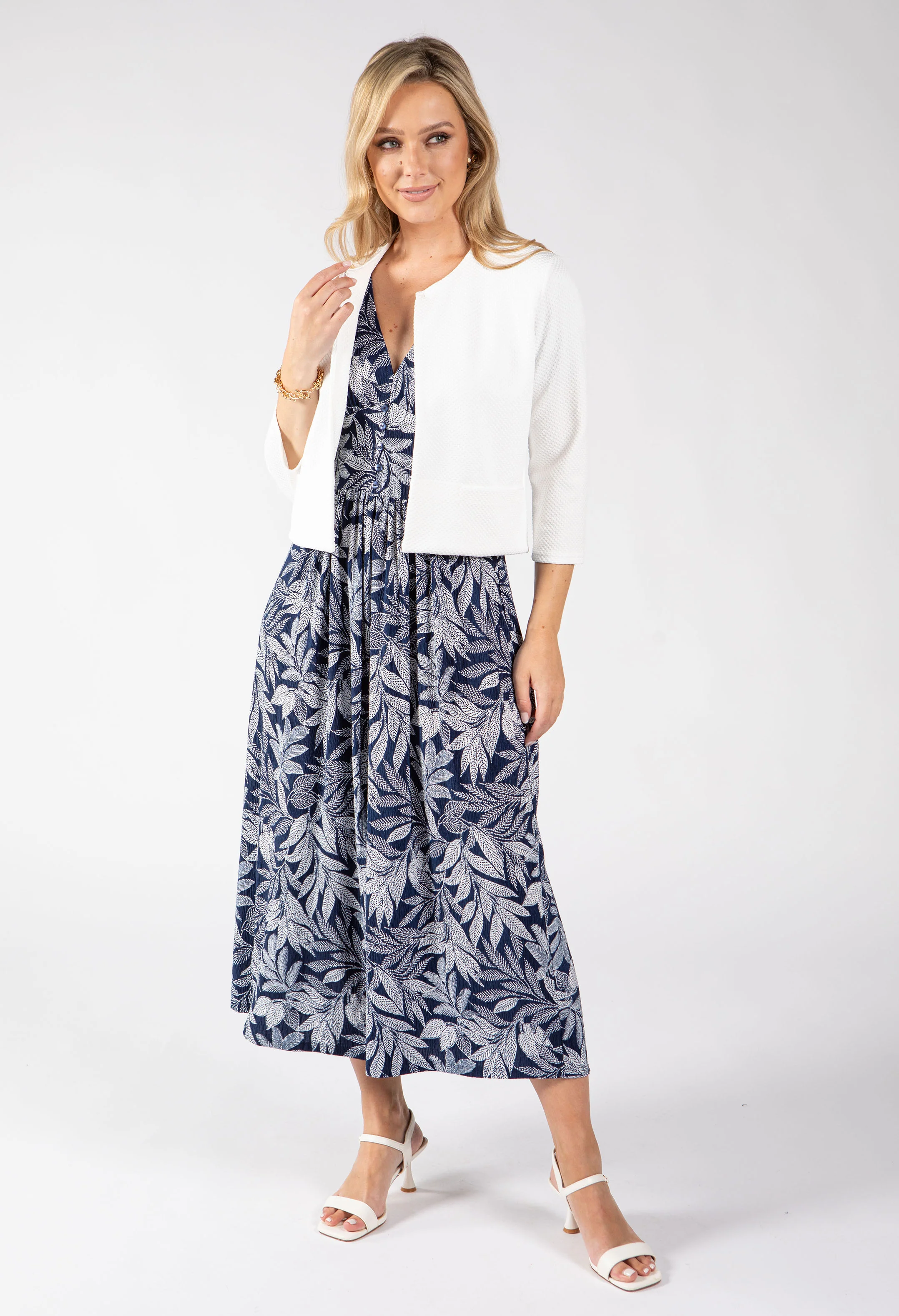 Canon Leaf Print Midi Dress - Image 7