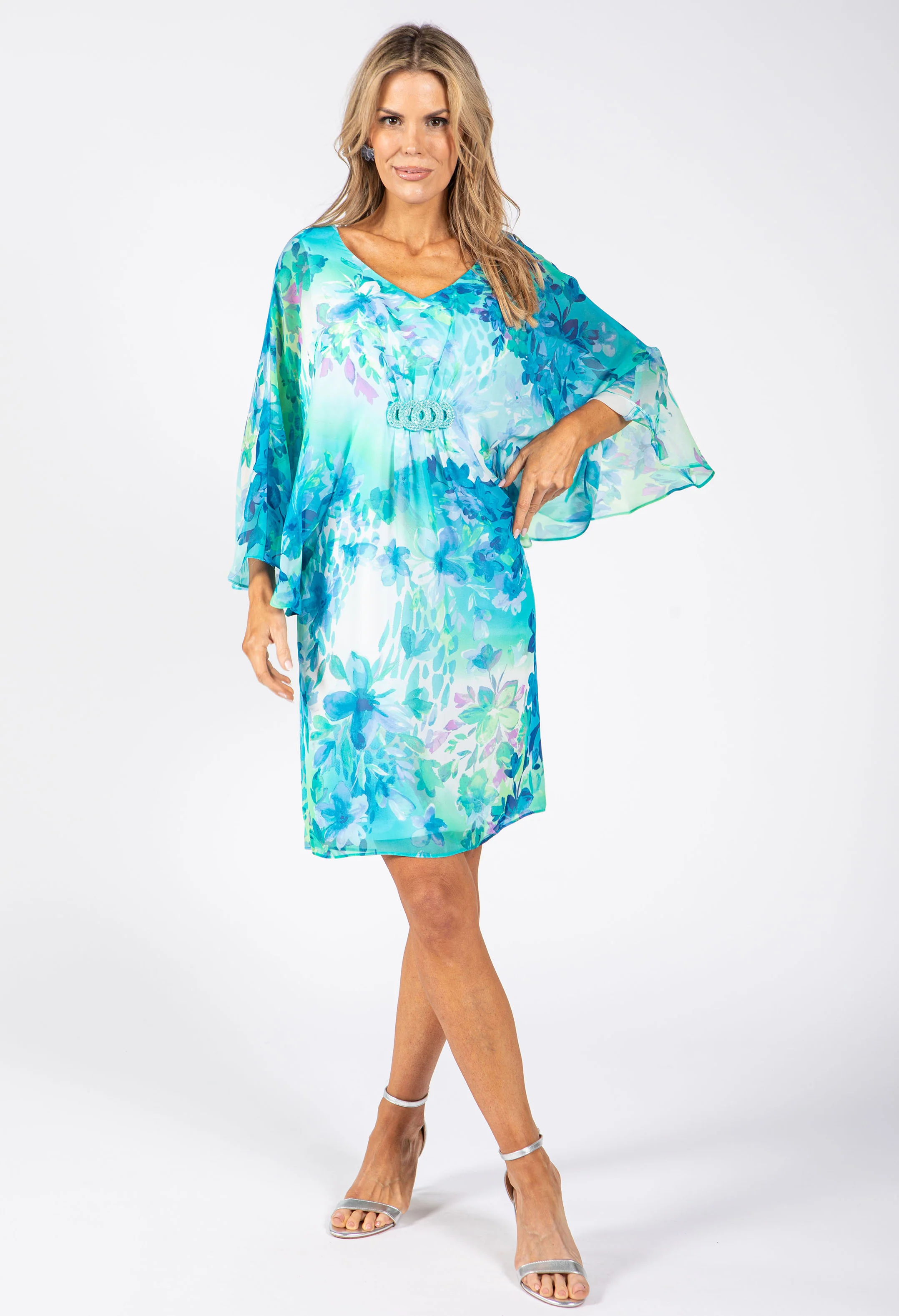Cape Style Floral Dress - Image 3