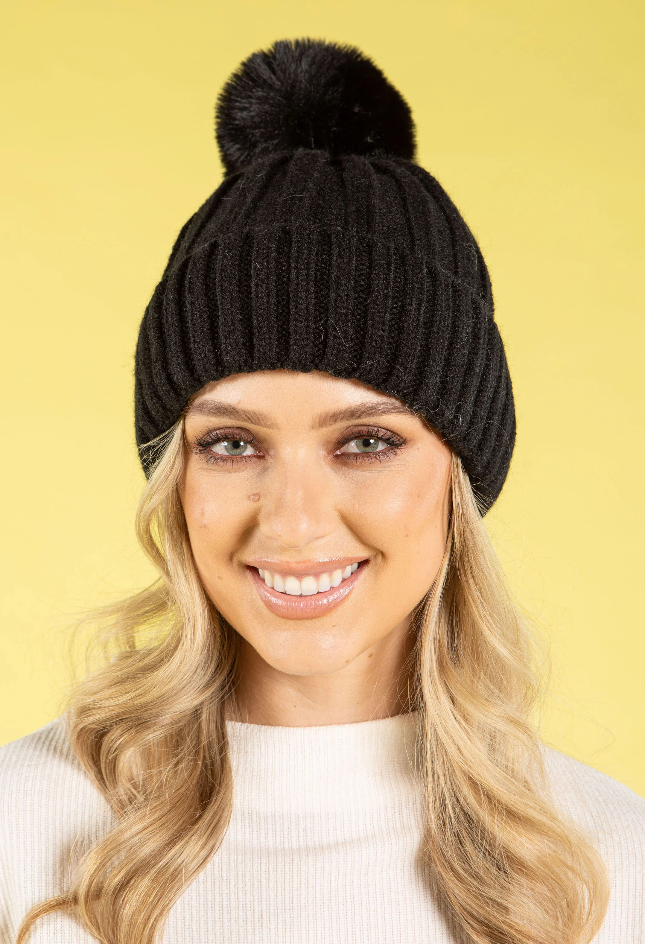 Chunky Knit Pom Pom Beanie - Image 13