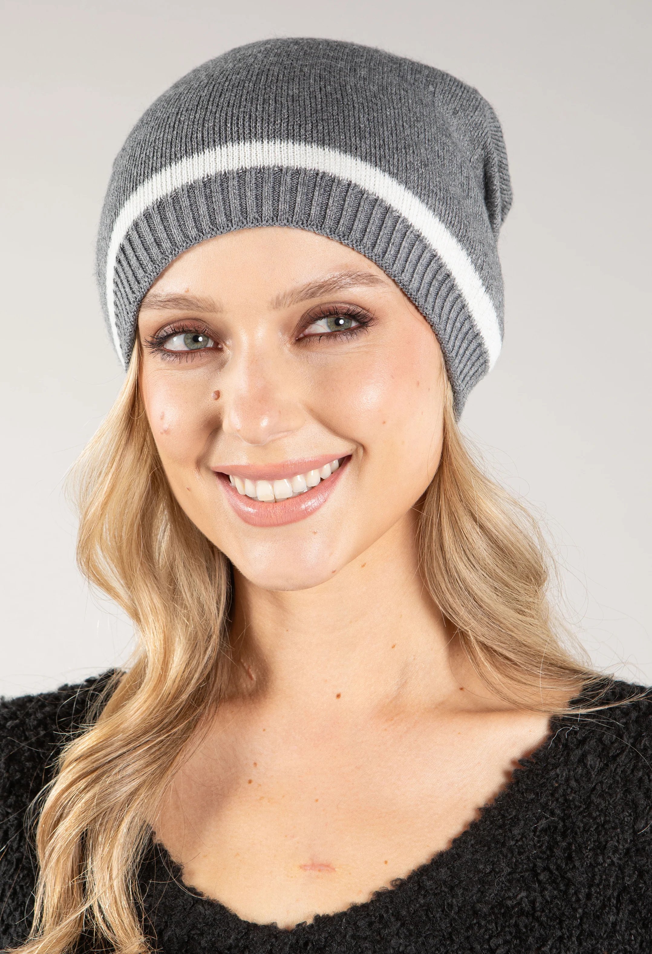 Contrast Stripe Bobble Hat - Image 10