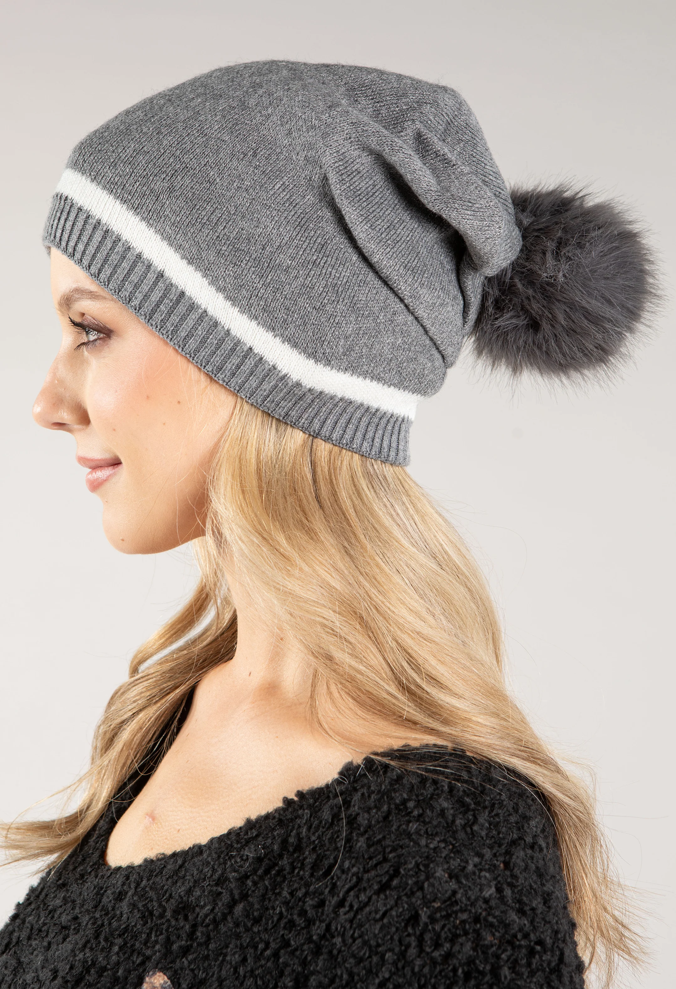 Contrast Stripe Bobble Hat - Image 11