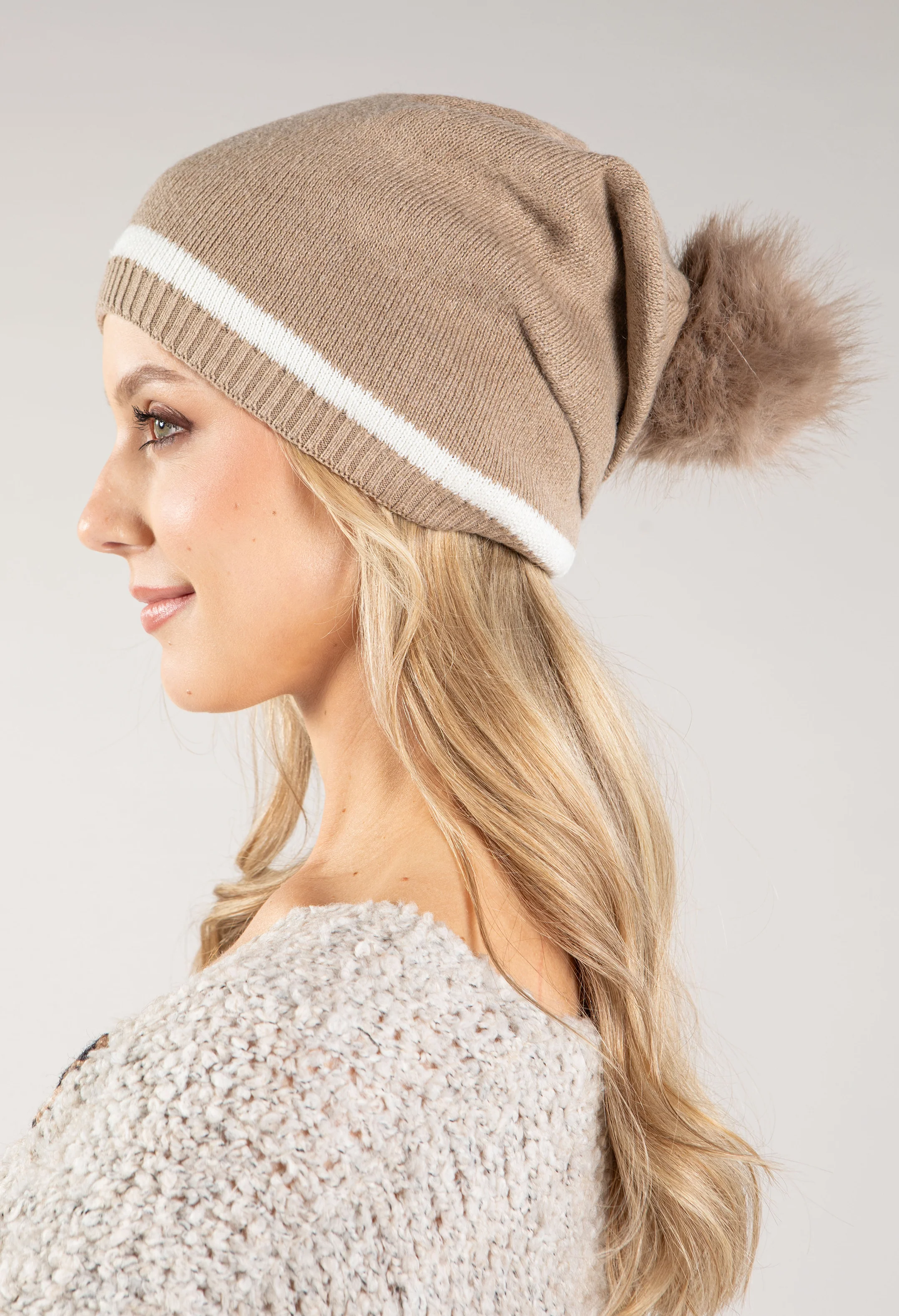 Contrast Stripe Bobble Hat - Image 15