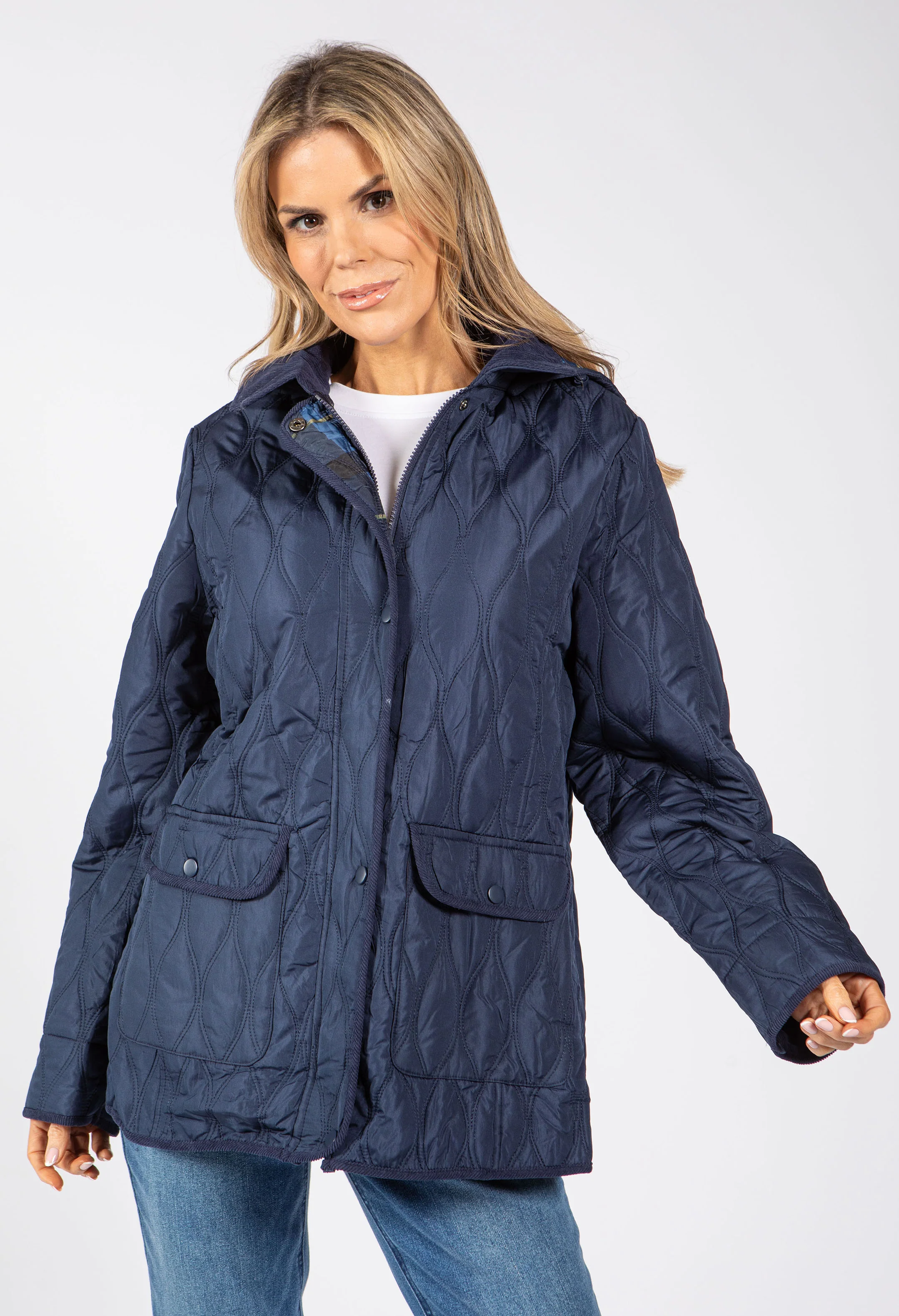 Corduroy Trim Quilted Jacket - Image 9