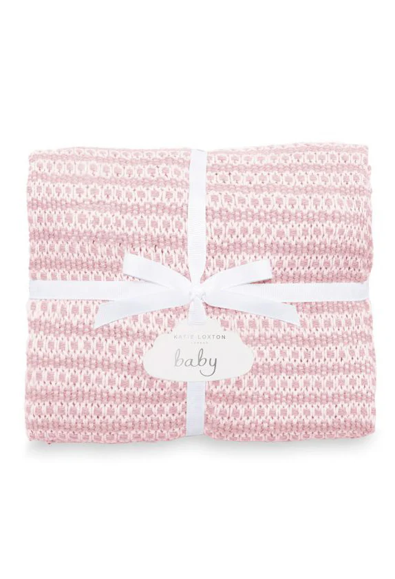 COTTON KNITTED BABY BLANKET | PINK - Image 2