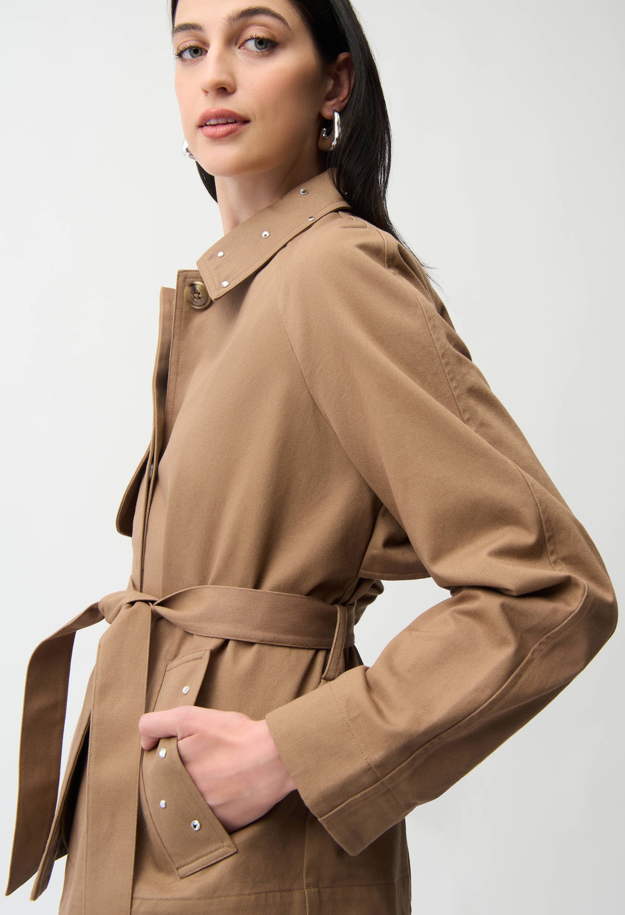 Cotton Twill Short Trench Jacket - Image 3