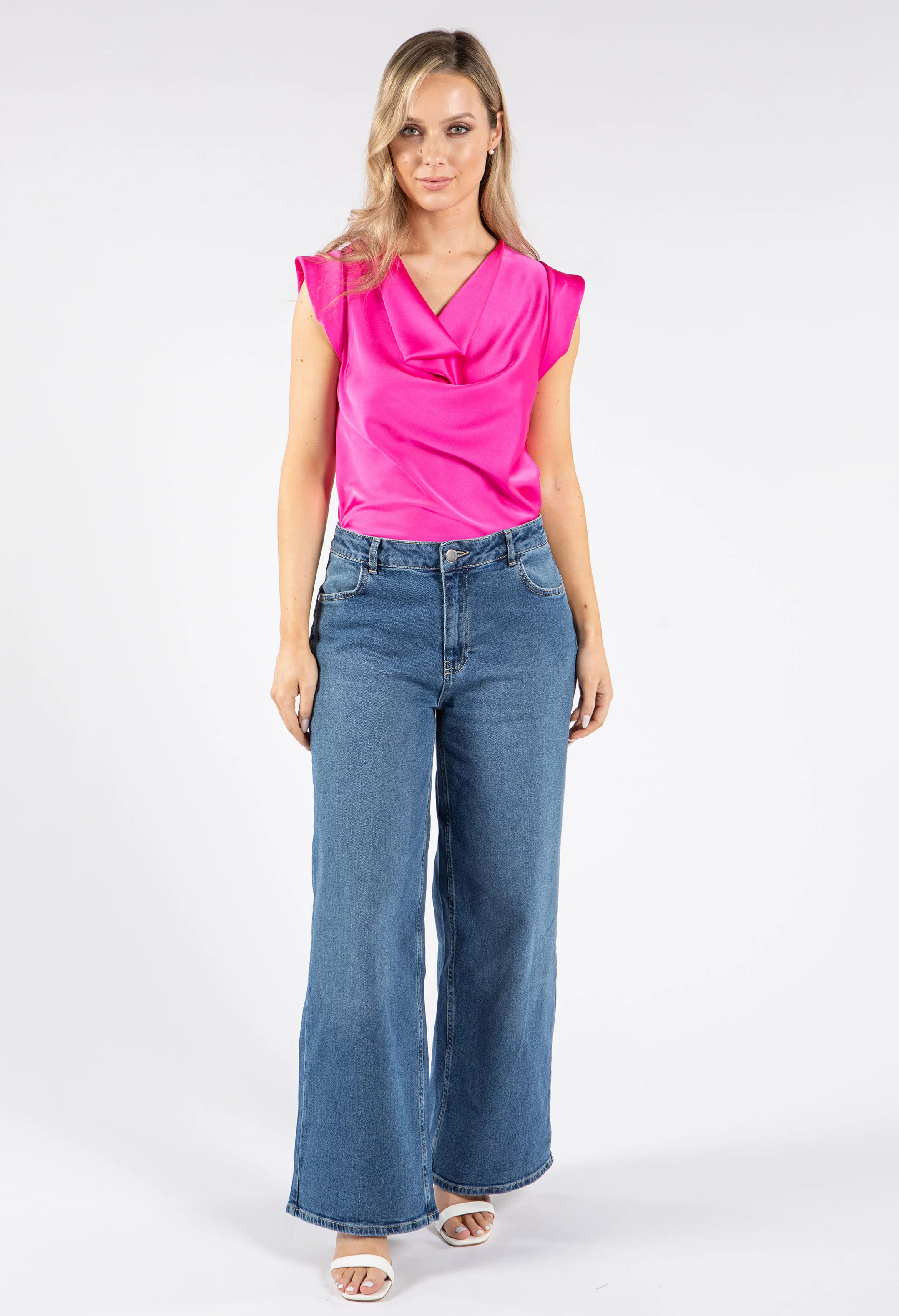 Cowl Neck Satin Top - Image 16