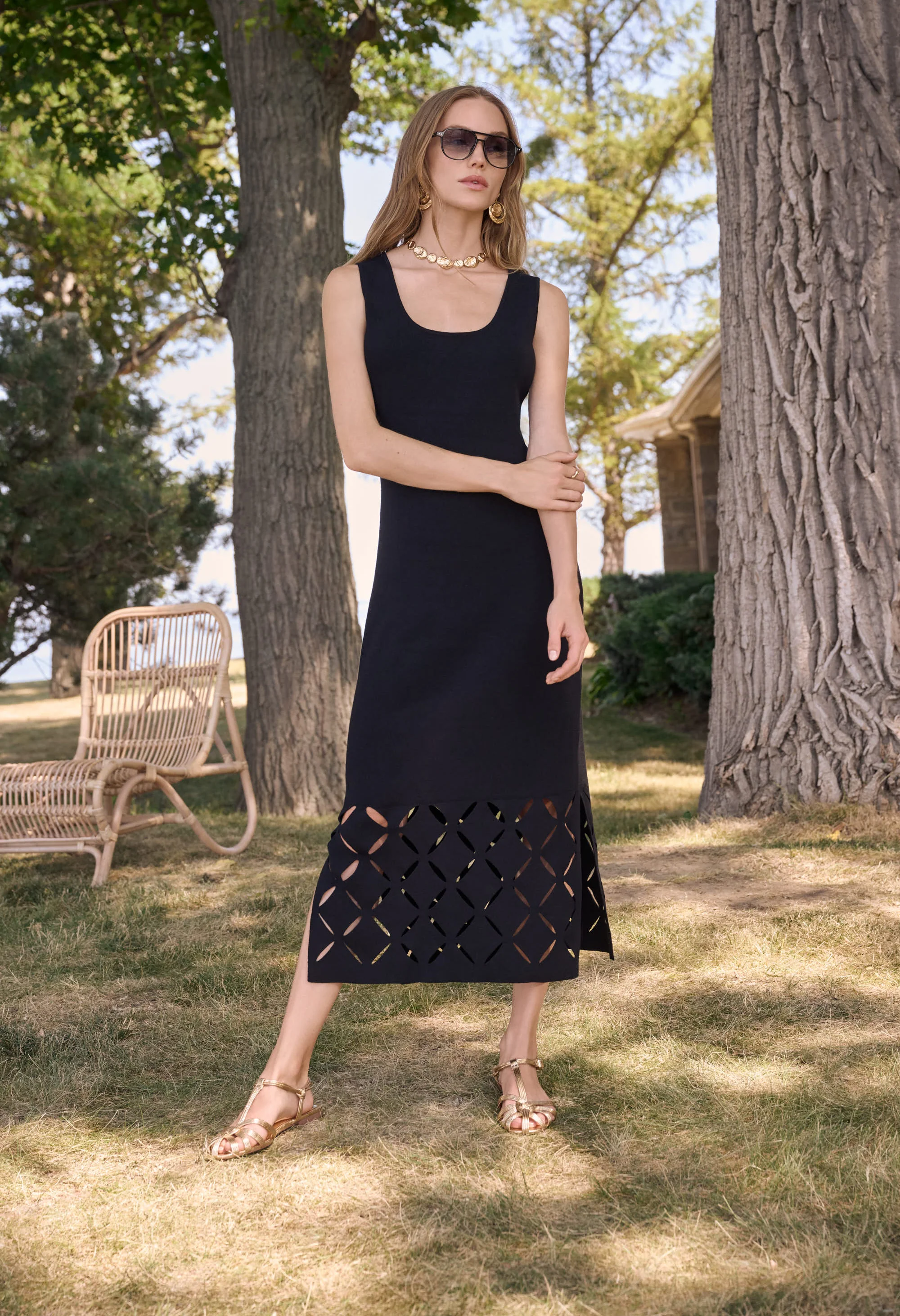 Cut-out Sheath Midi Dress