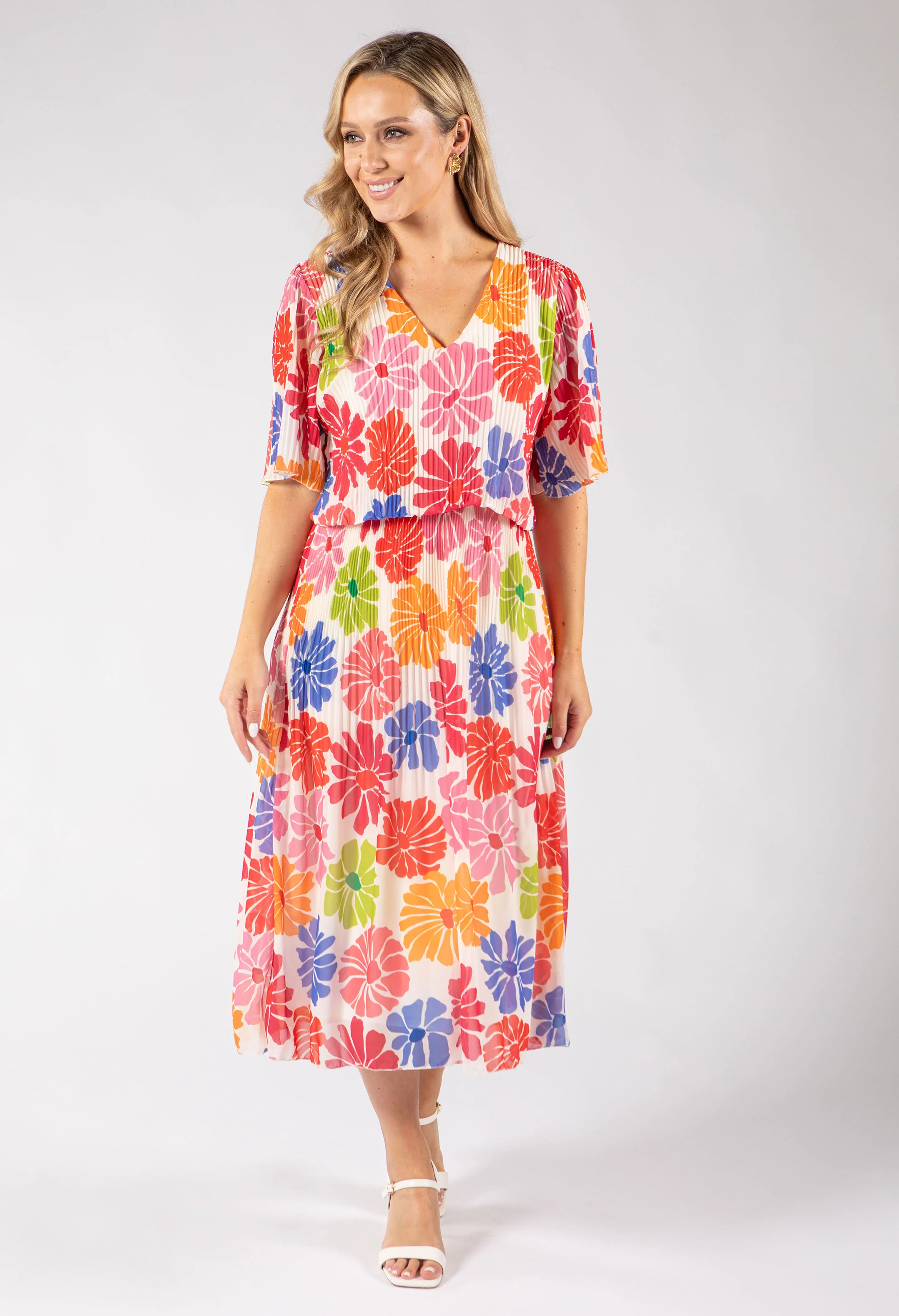 Daisy Plisse Pleated Pop Over Dress - Image 10