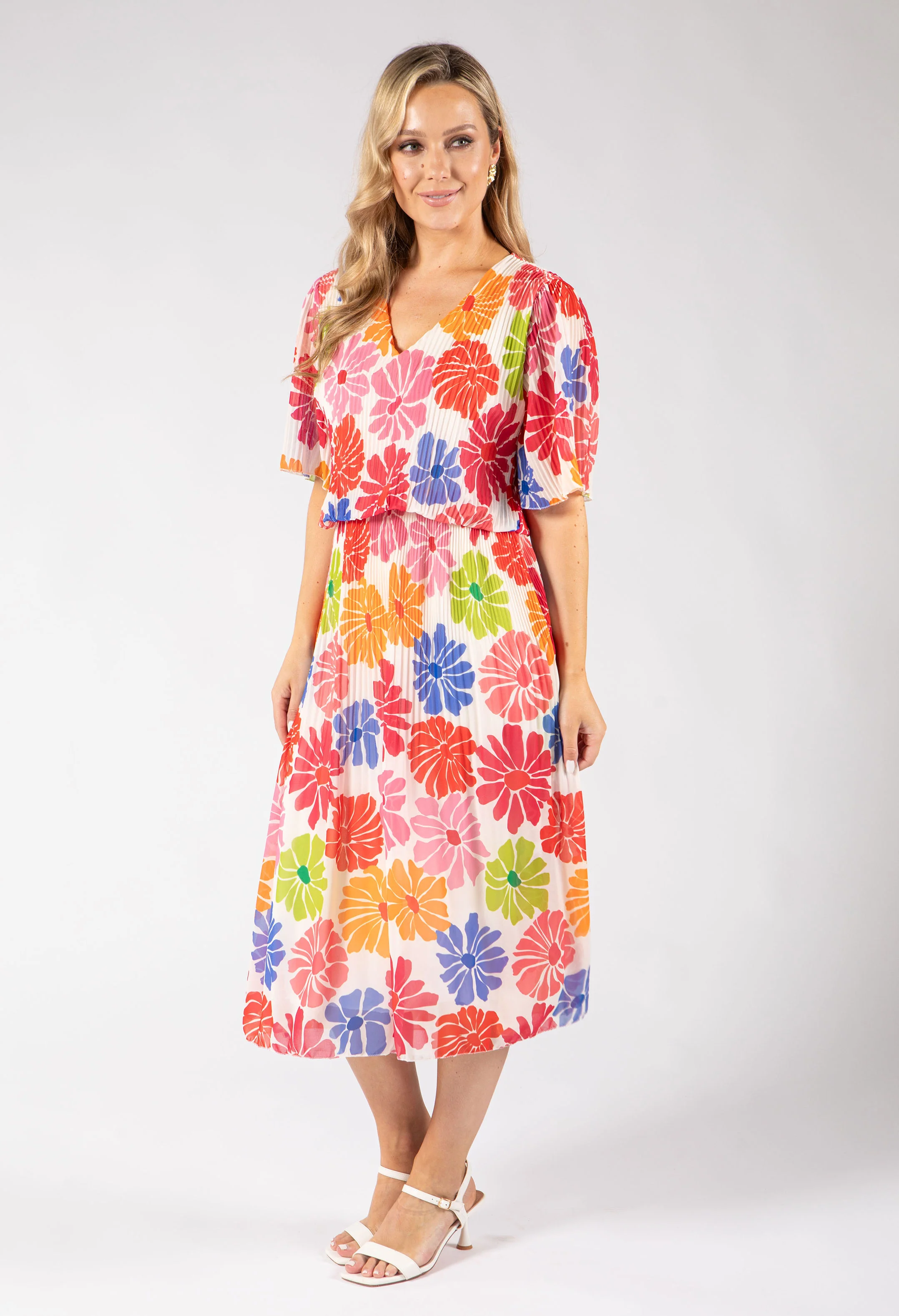 Daisy Plisse Pleated Pop Over Dress - Image 11