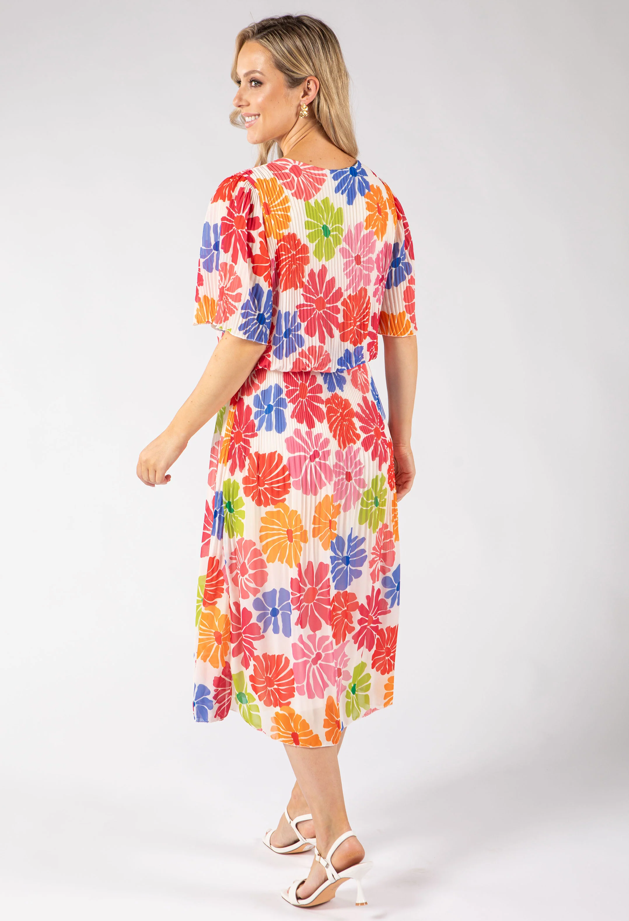 Daisy Plisse Pleated Pop Over Dress - Image 12