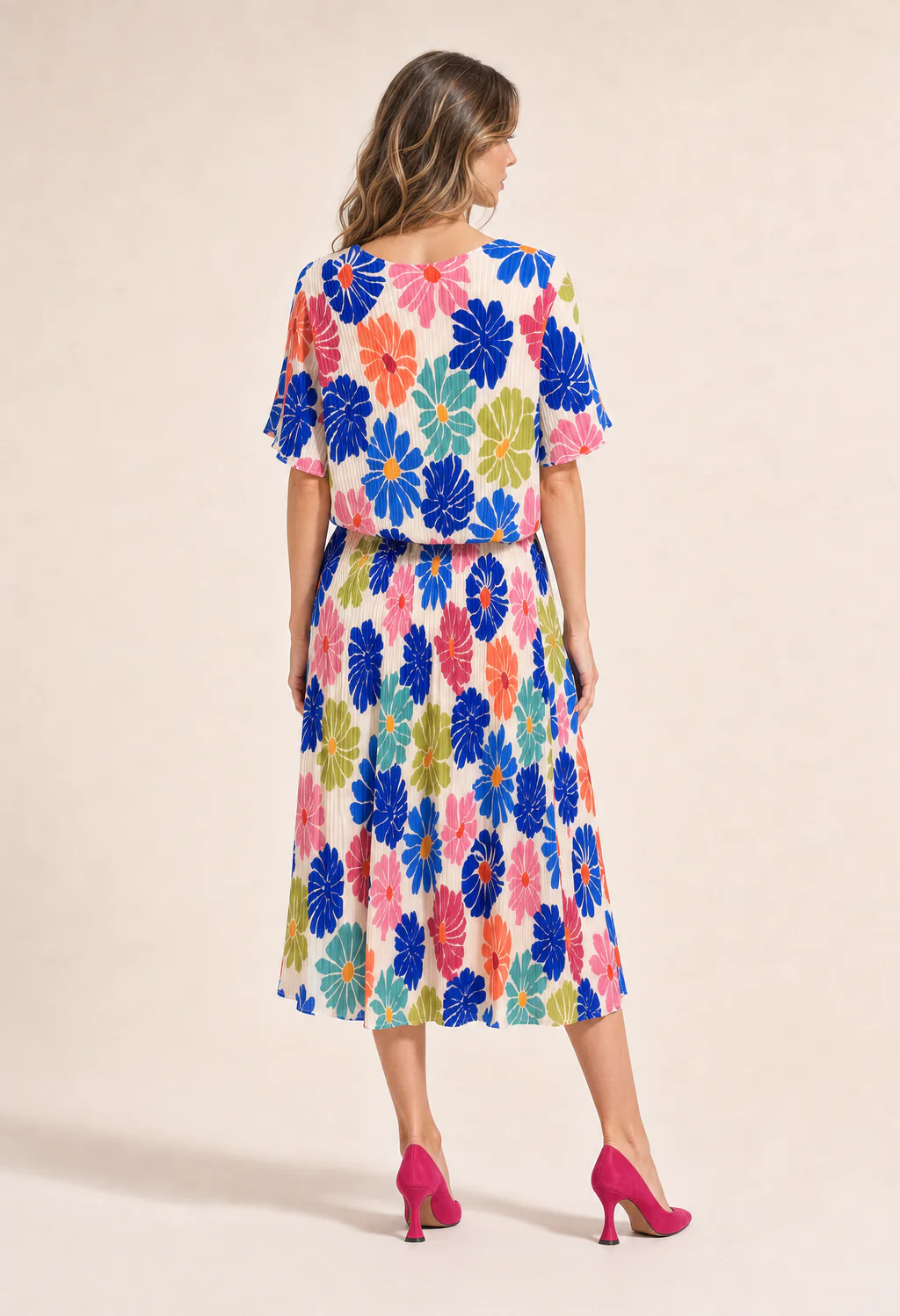 Daisy Plisse Pleated Pop Over Dress - Image 7