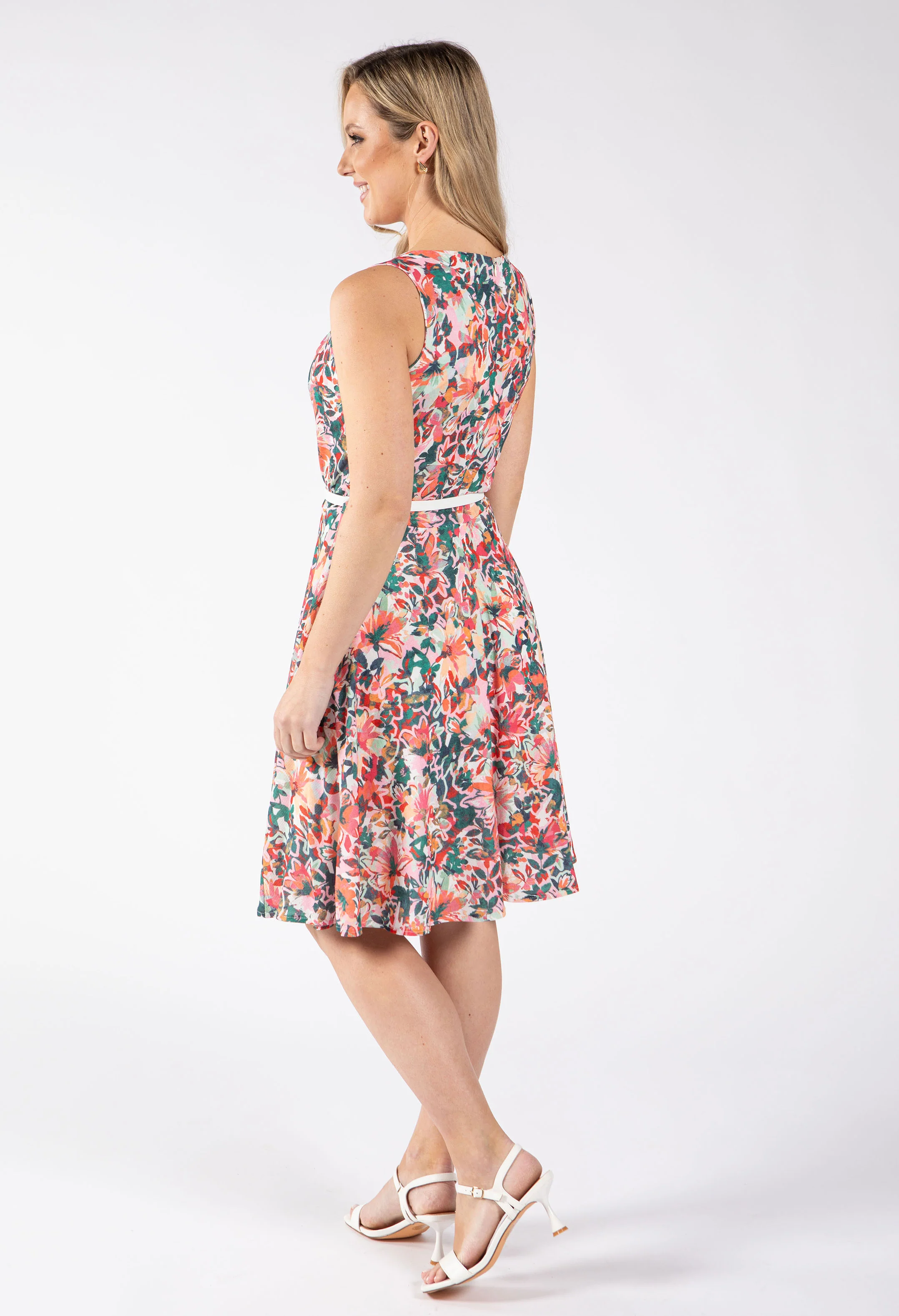 Dance Floral Belted Dress - Image 6