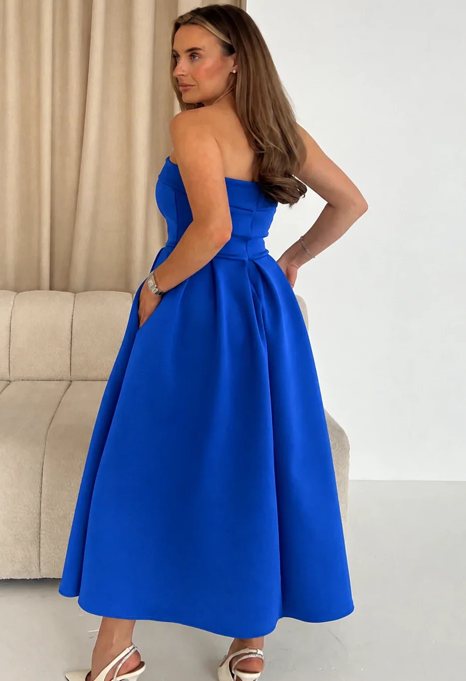 Danni Strapless Bandeau Midi Dress - Image 5