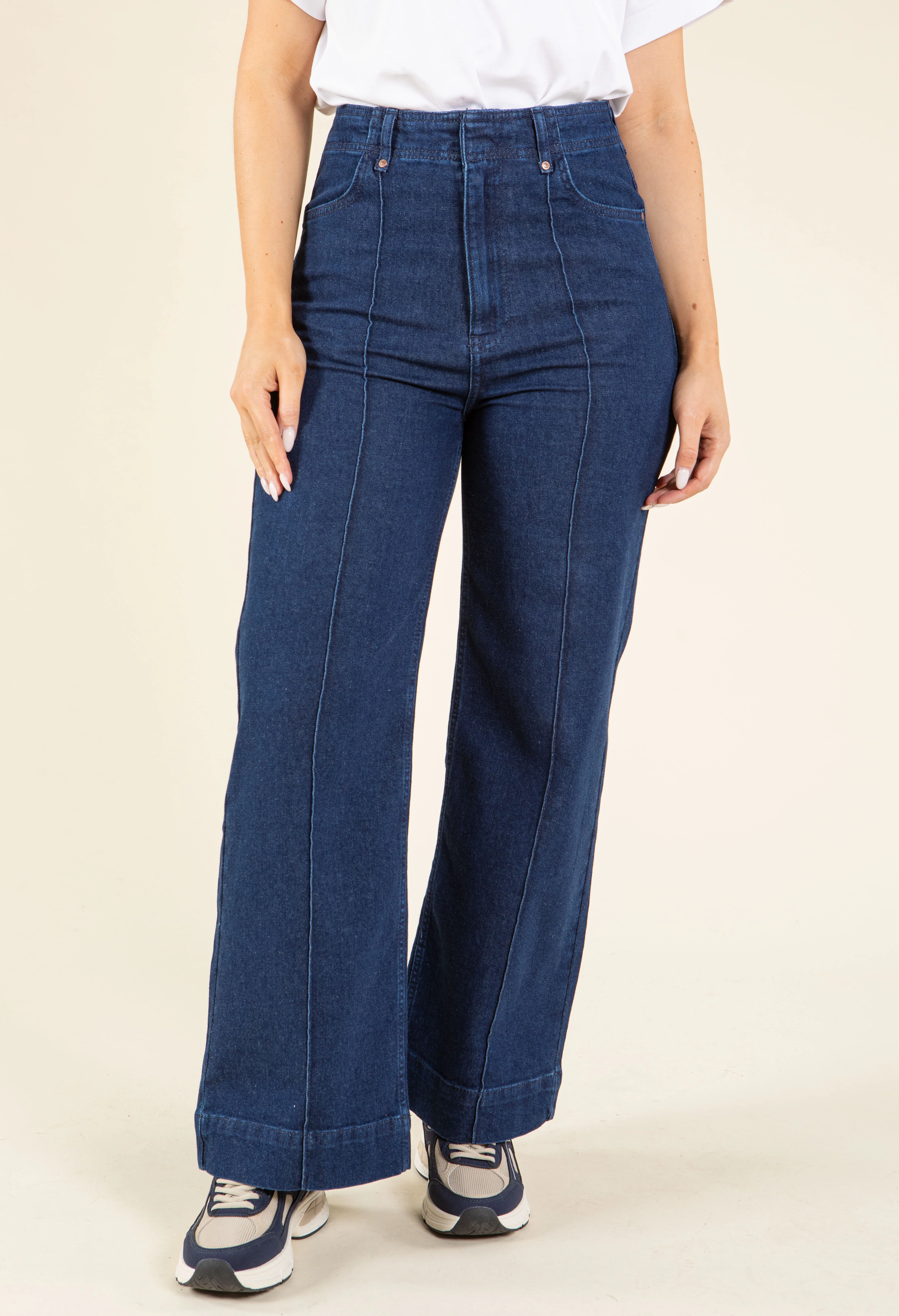 Daria High Waist Front Seam Tailored Jeans - Image 3