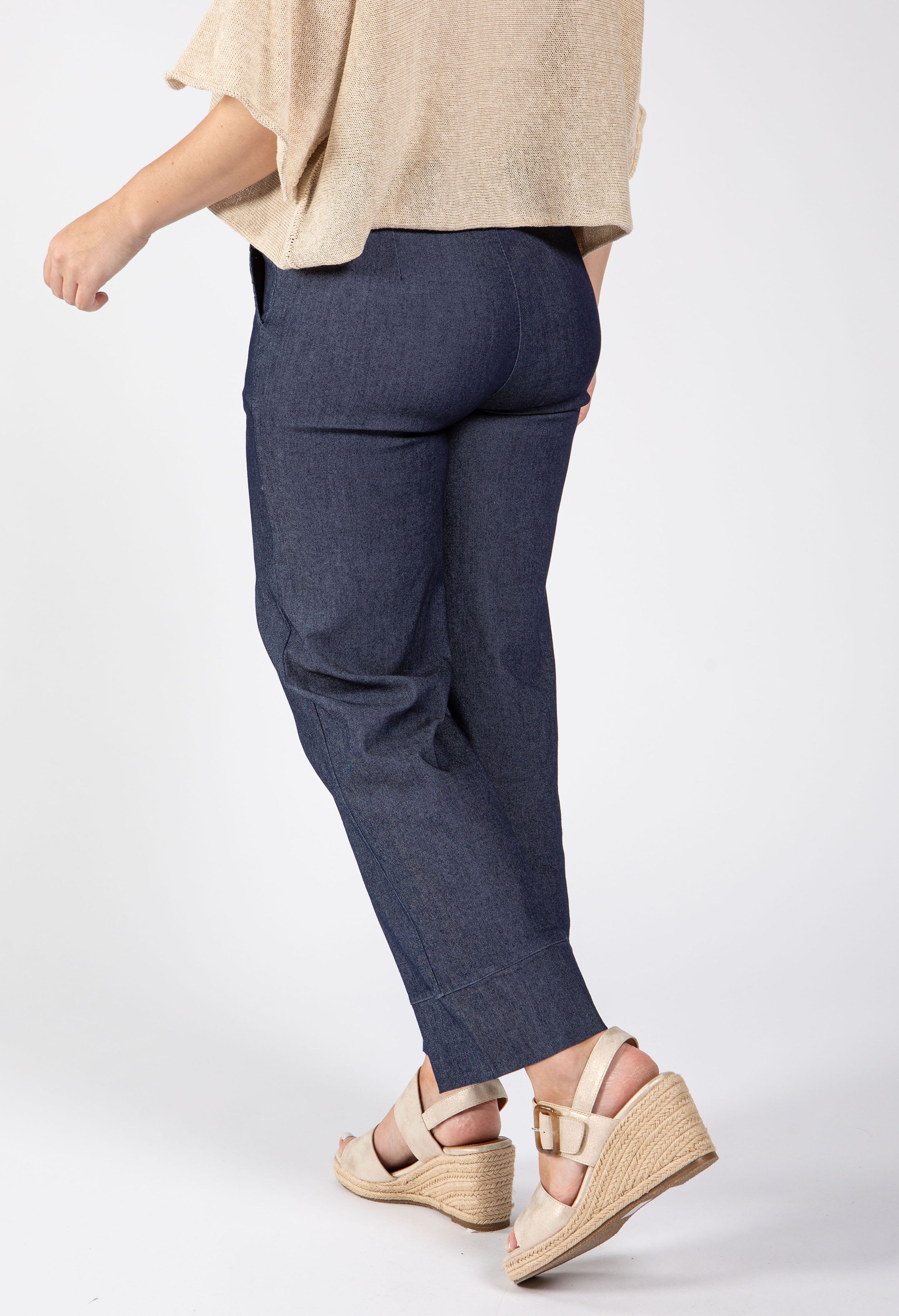 Denim Look Wide Leg Trousers - Image 4