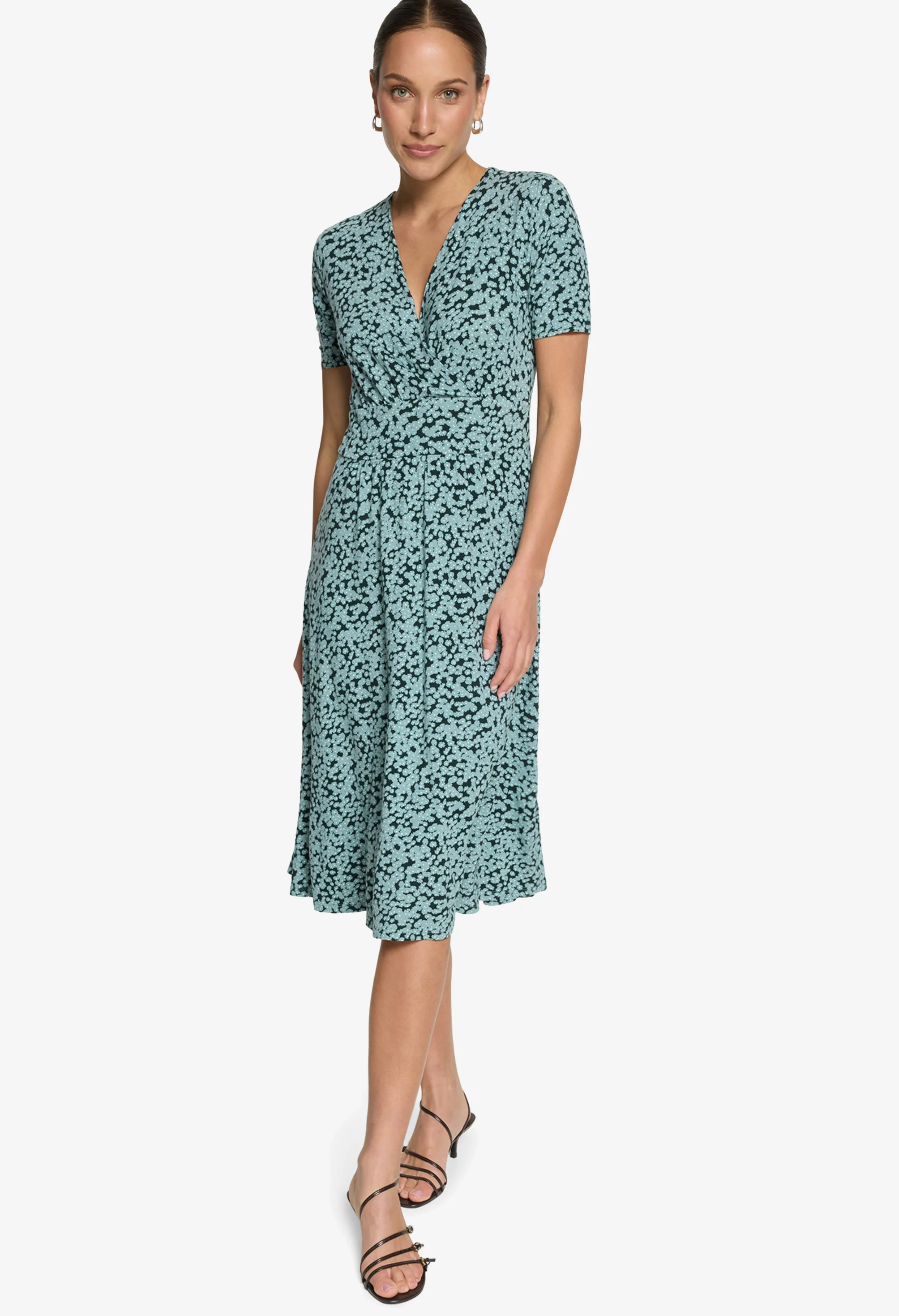 Ditsy Print Wrap Dress - Image 3