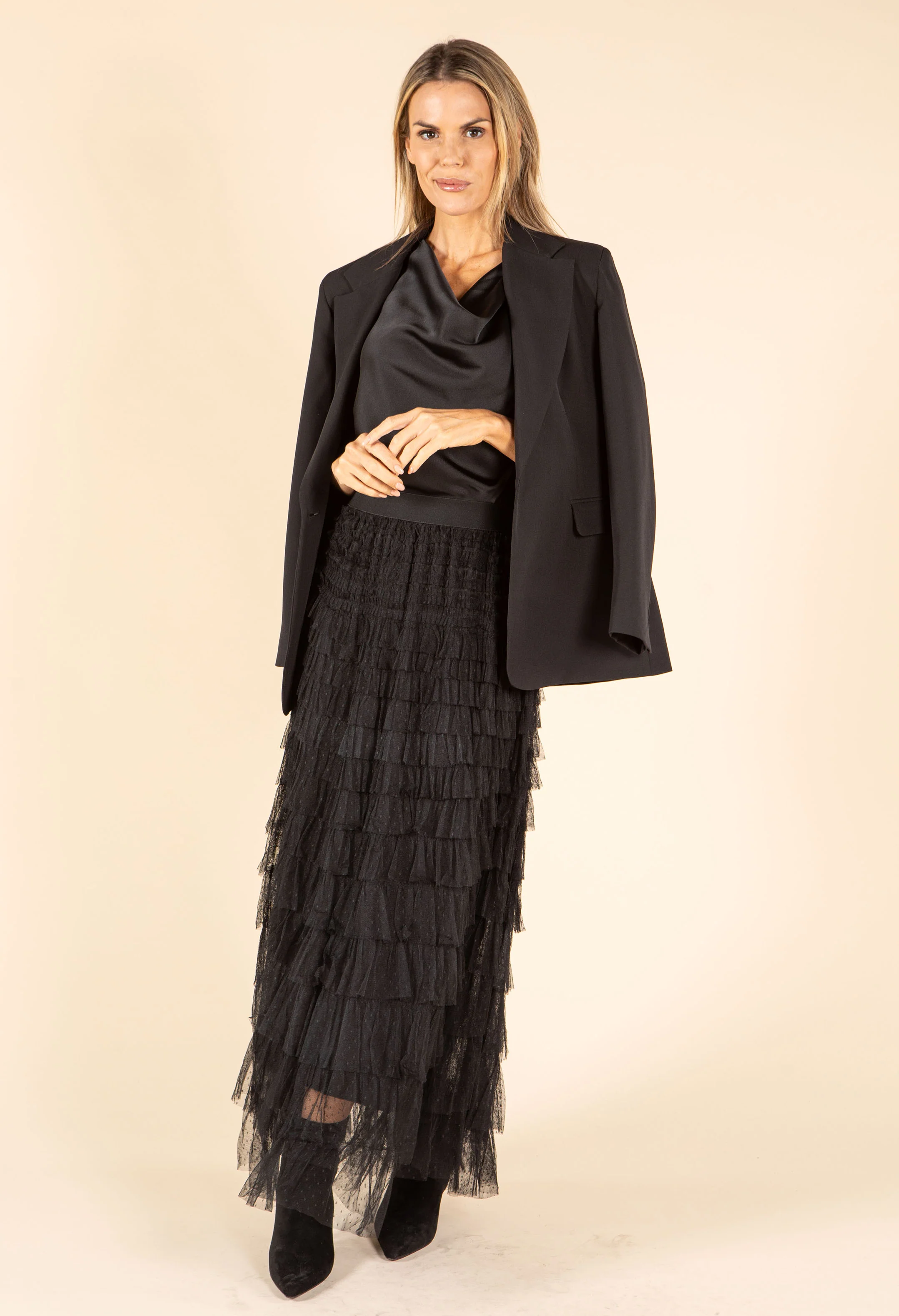 Dotted Layered Look Tulle Skirt - Image 2