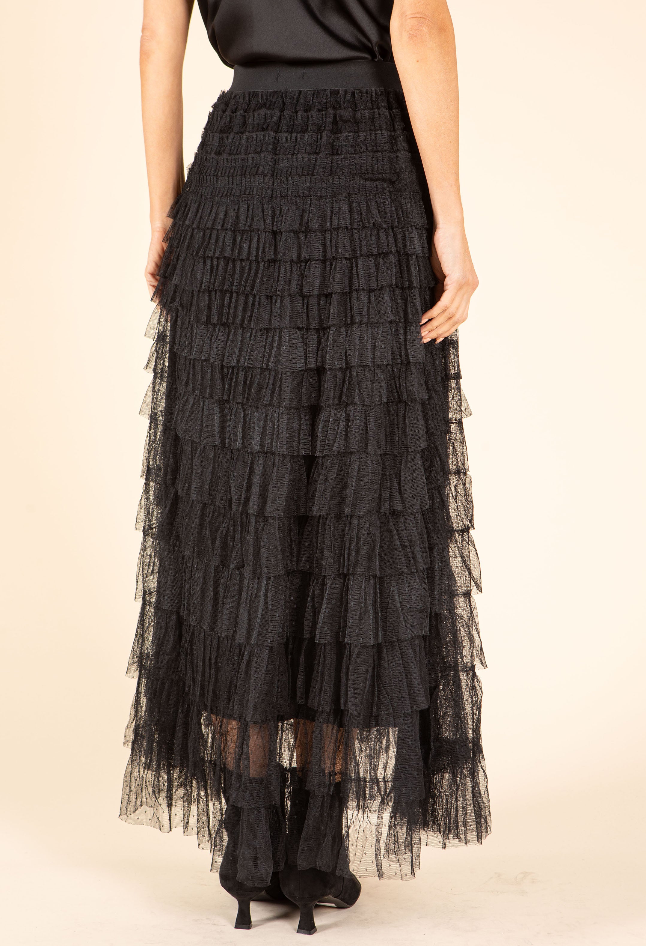 Dotted Layered Look Tulle Skirt - Image 5