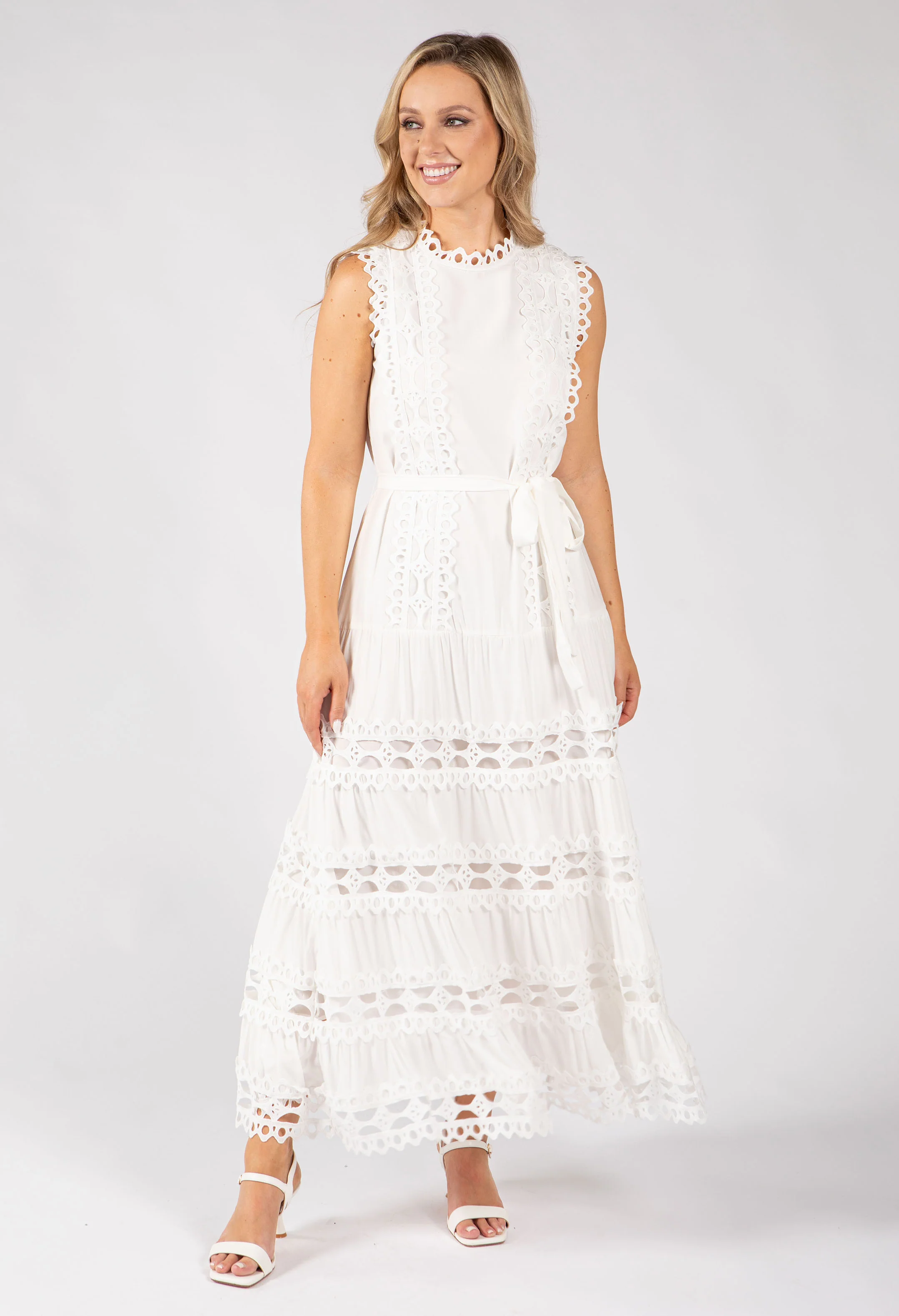 Embroidered Sleeveless Midi Dress - Image 2