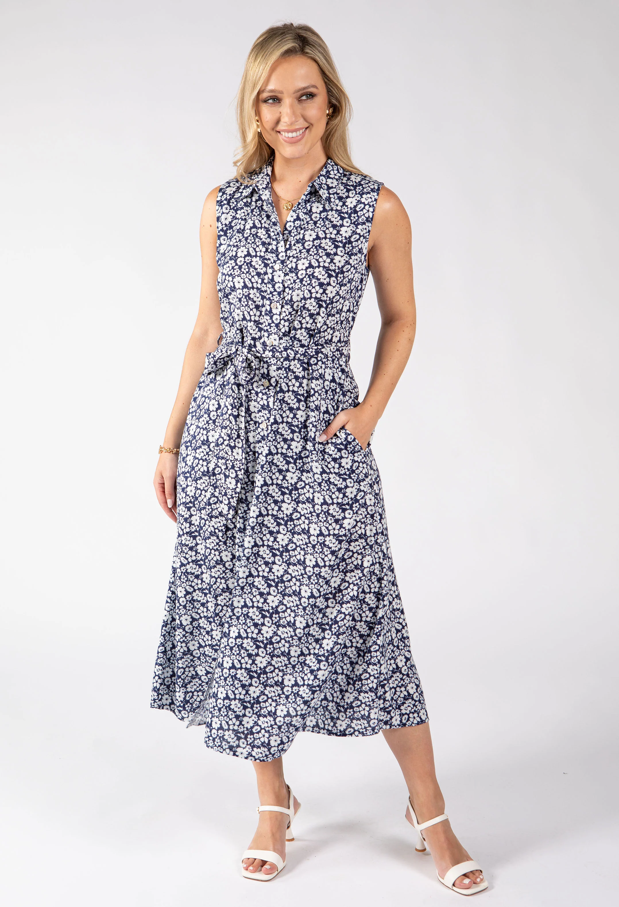 Emilia Floral Print Shirt Dress - Image 2