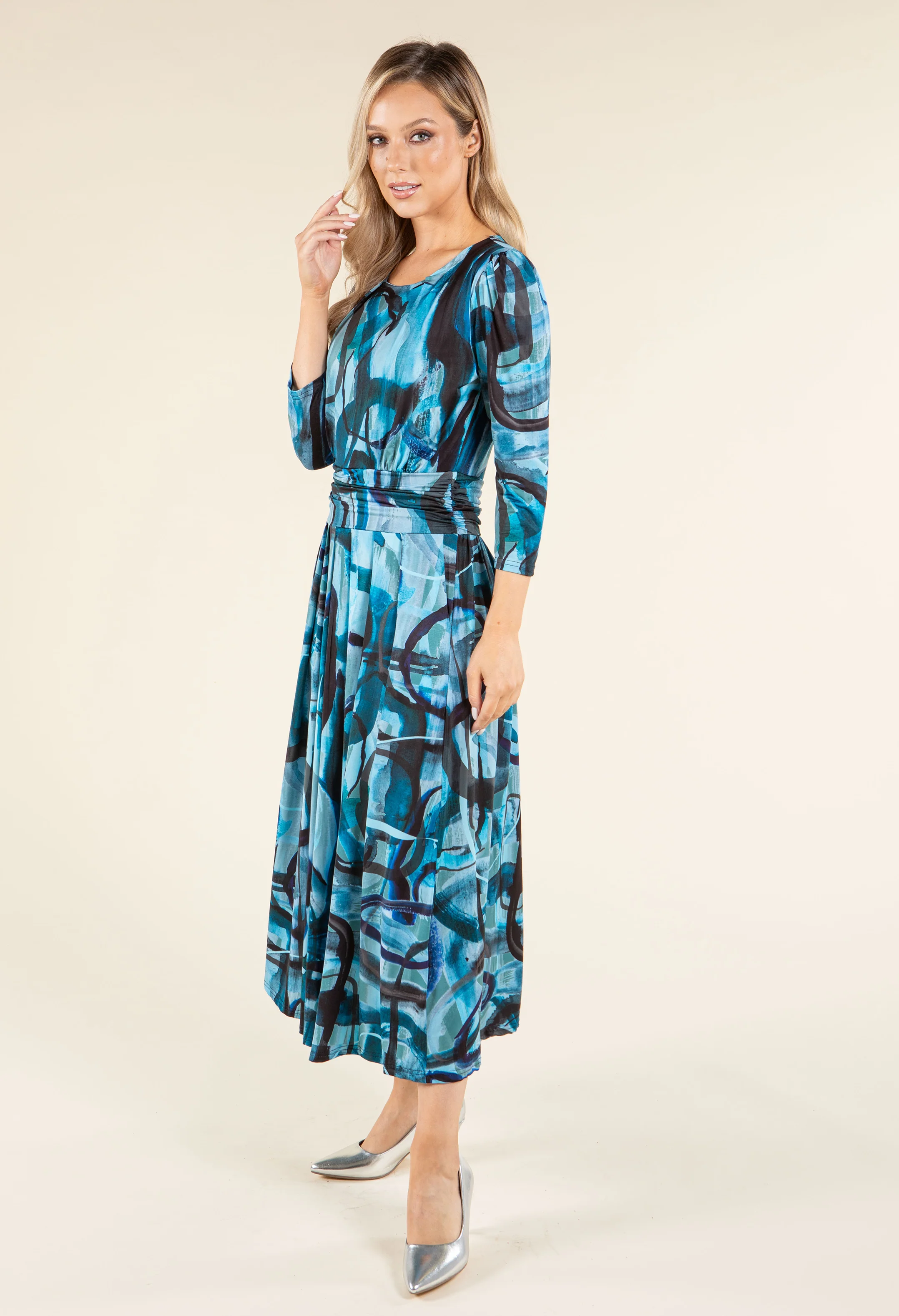 Fallon Abstract Print Midi Dress - Image 7