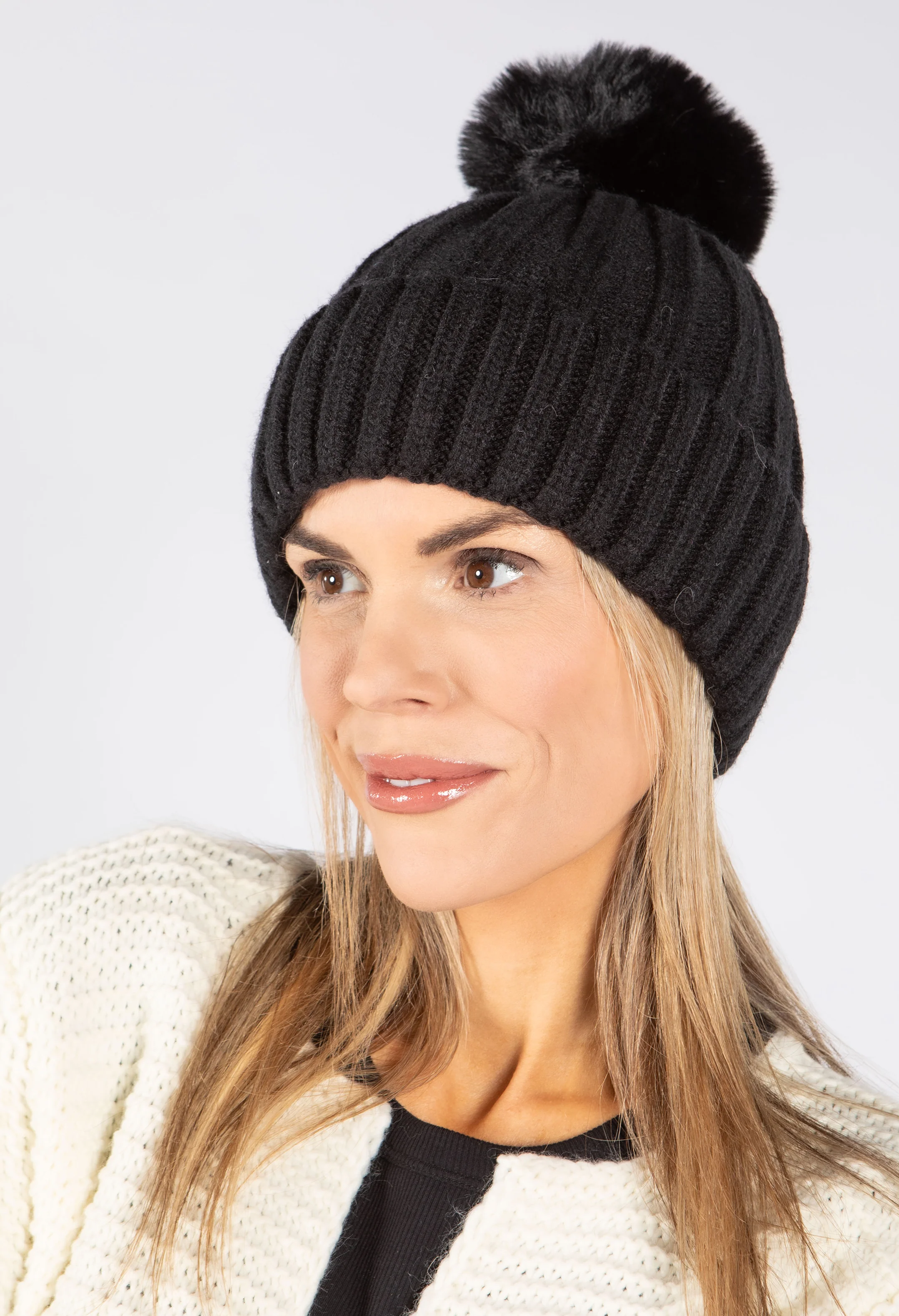 Faux Fur Bobble Hat - Image 6
