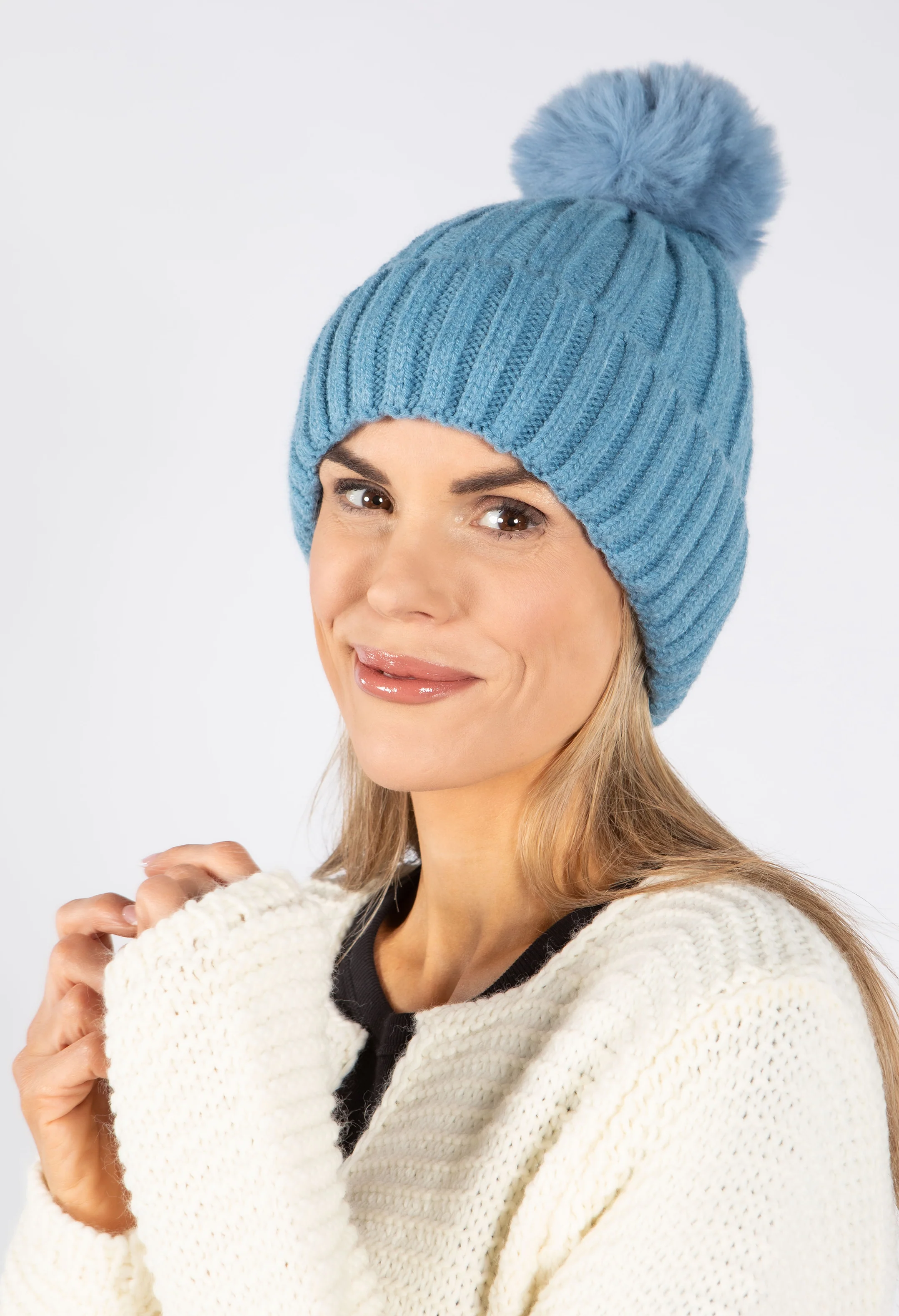 Faux Fur Bobble Hat - Image 8
